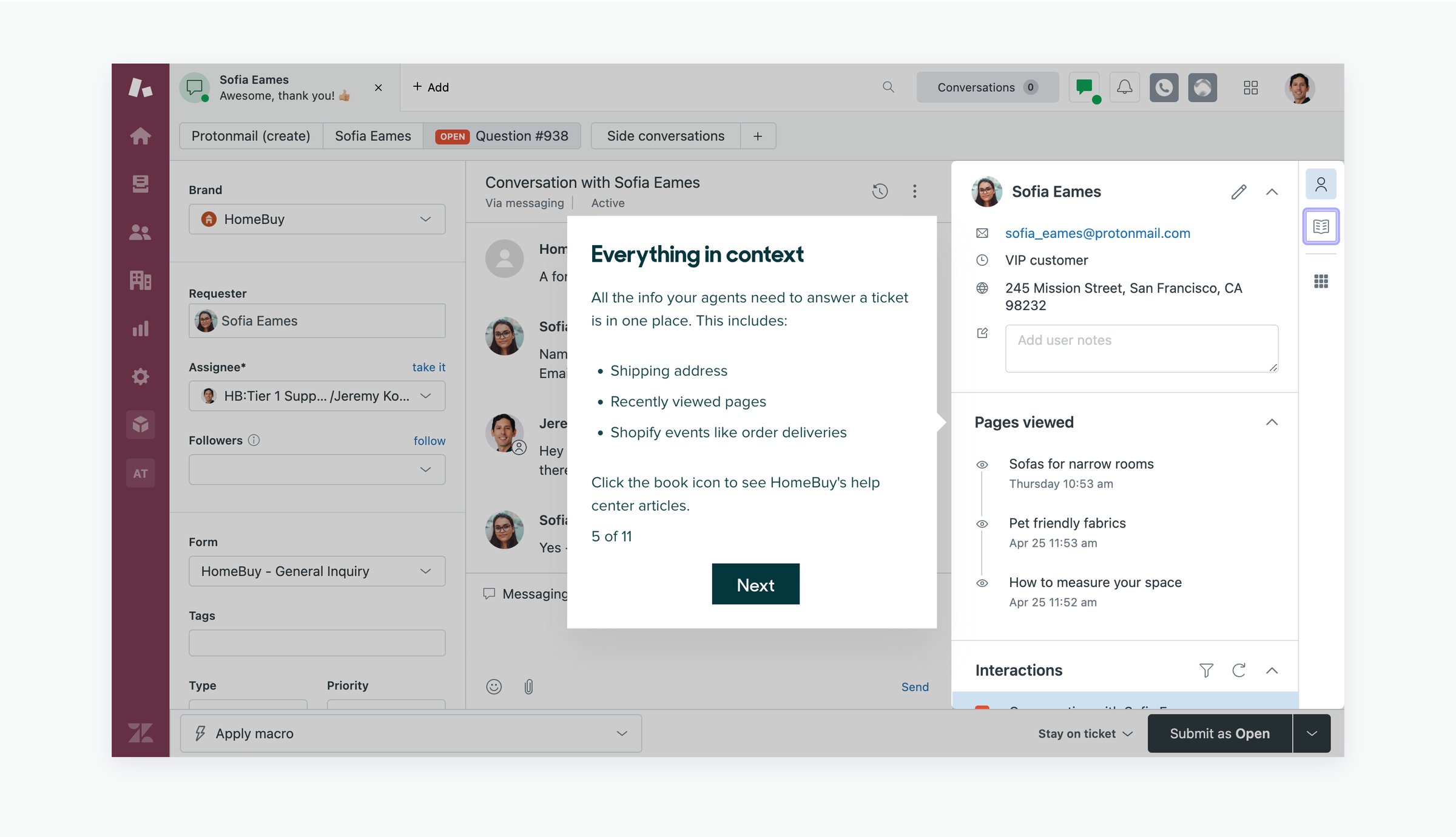 Zendesk - Take a quick tour screen