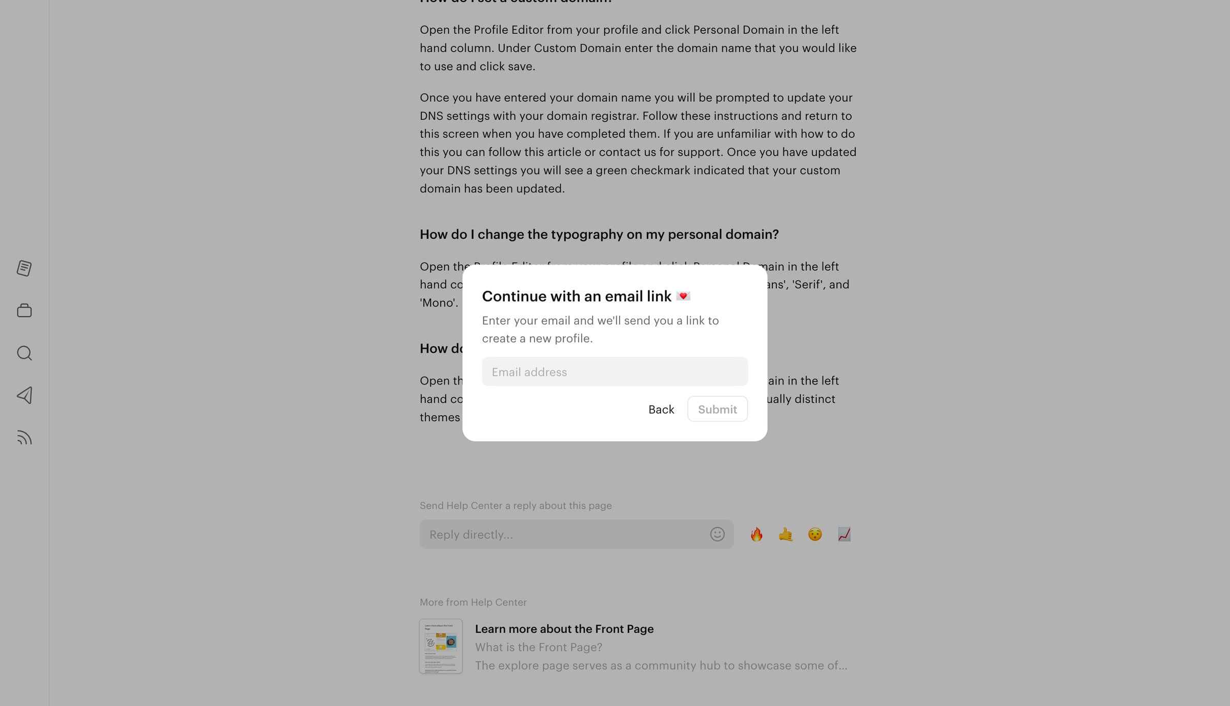 Read.cv - Learn more about Personal Domains screen