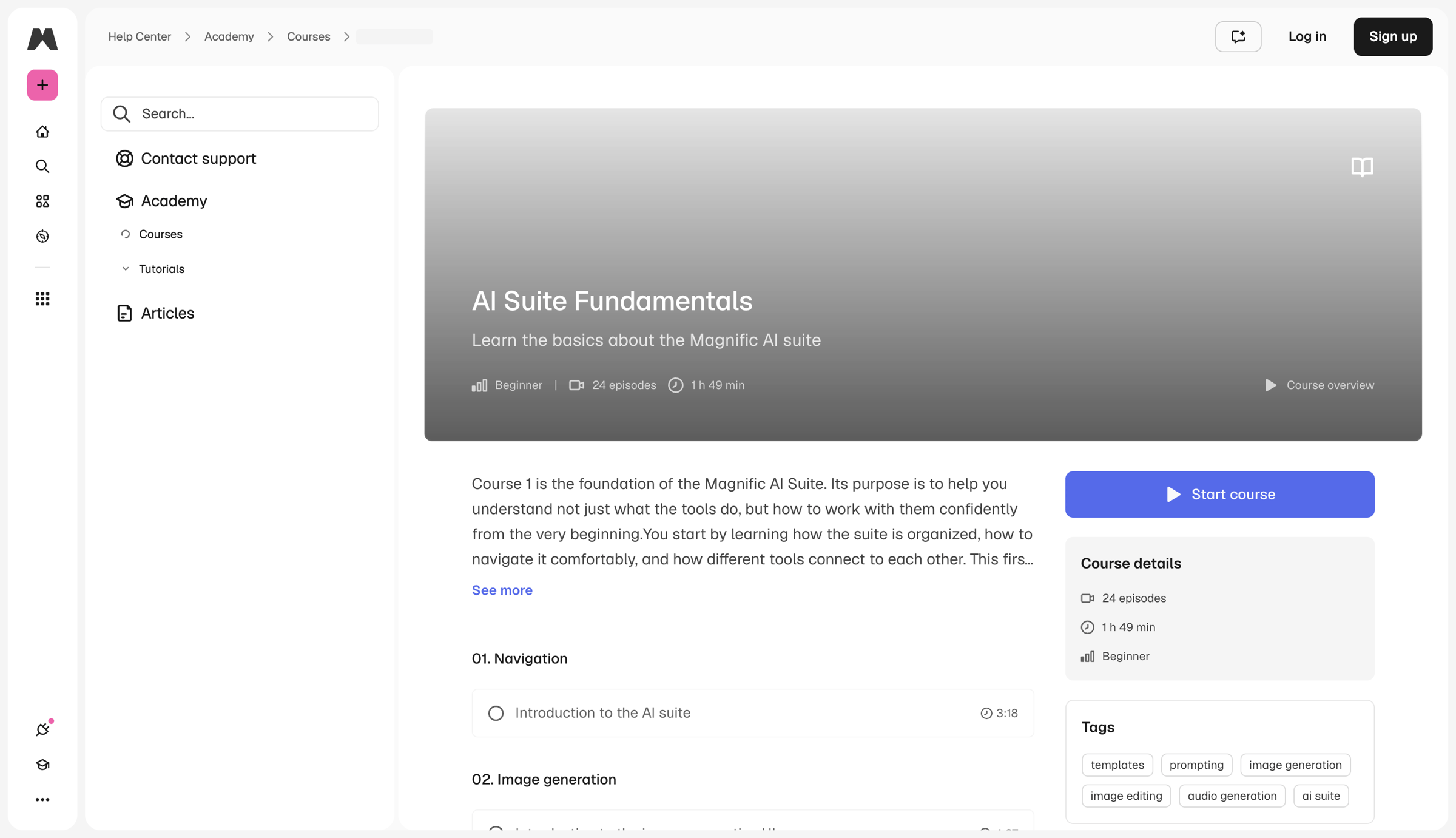 Magnific - AI Courses: From Beginner to Advanced | Magnific Academy screen