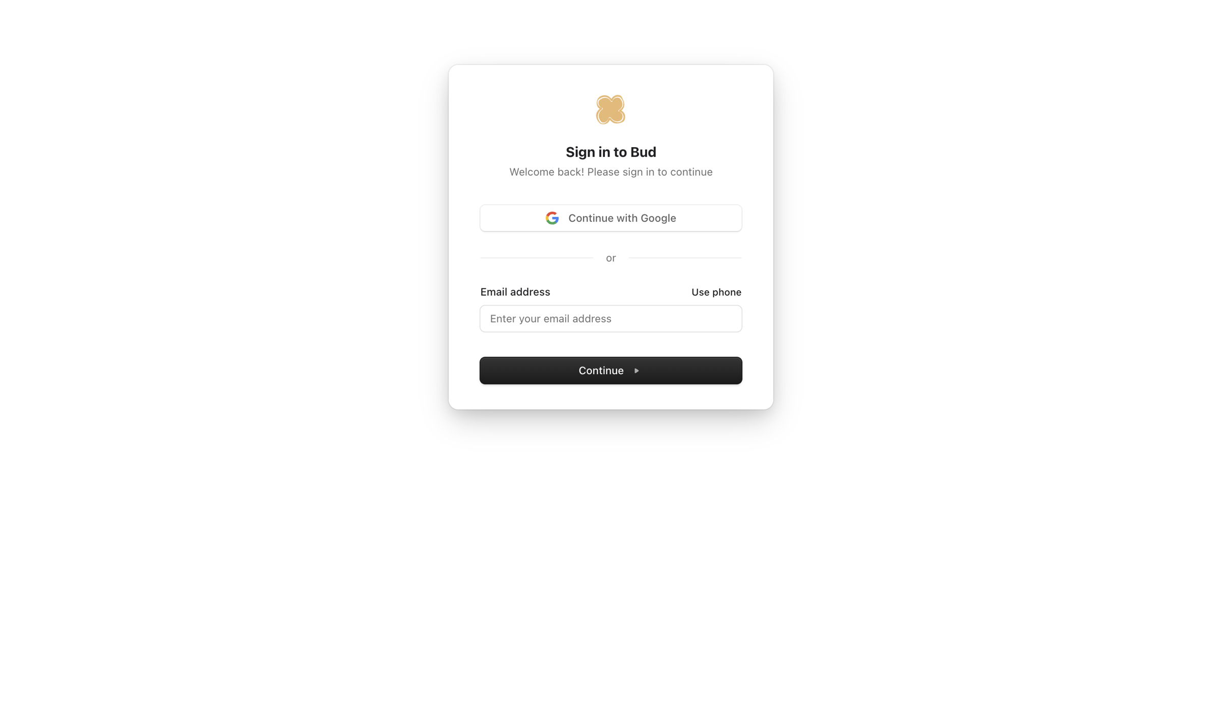 Bud - My account | Bud screen