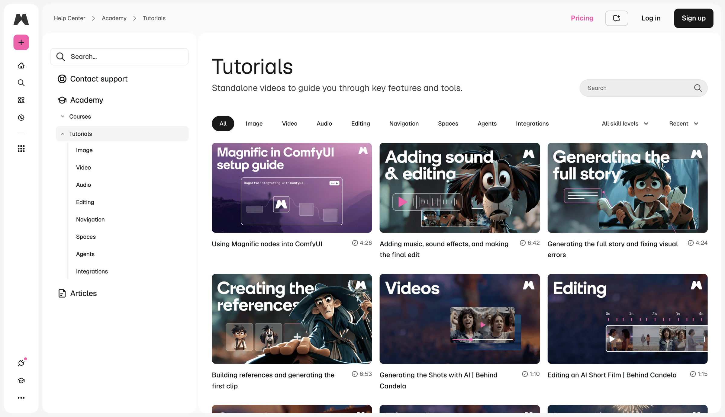Magnific - AI Tools Tutorials: Learn Magnific Features Step by Step | Magnific Academy screen