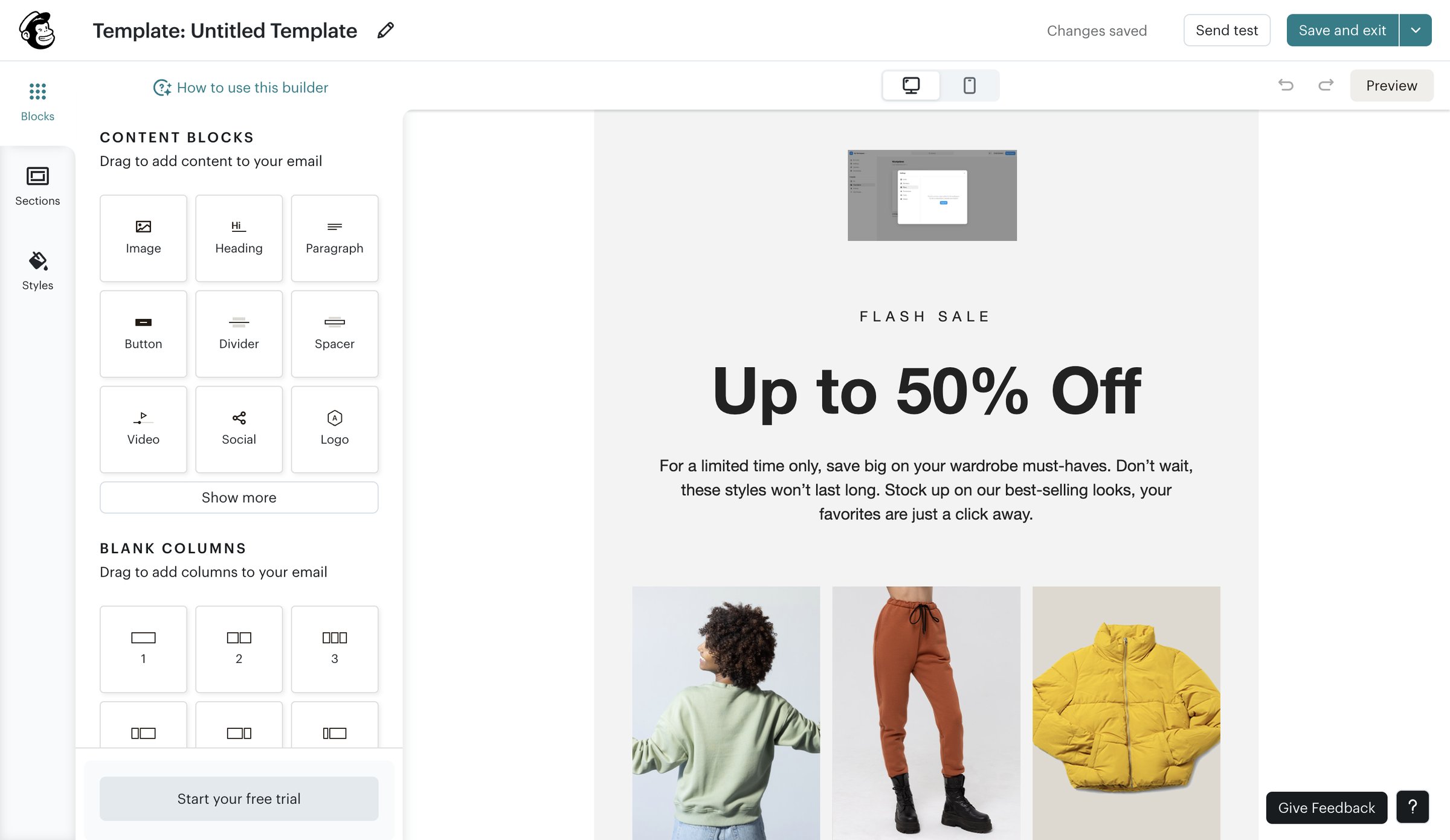 Mailchimp - Template Builder | Mailchimp screen