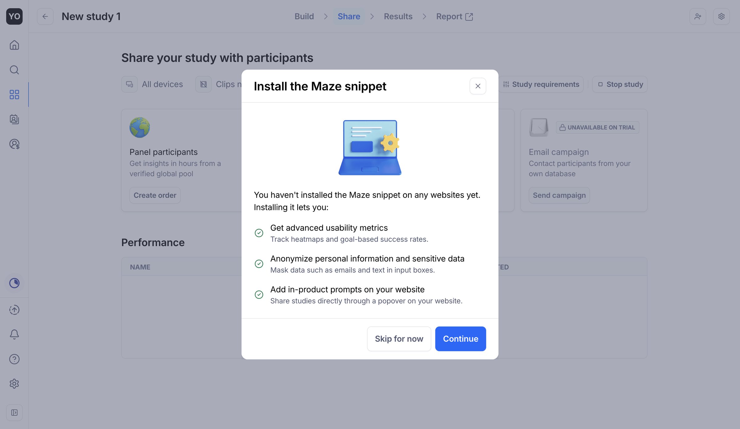 Maze - Maze Results screen