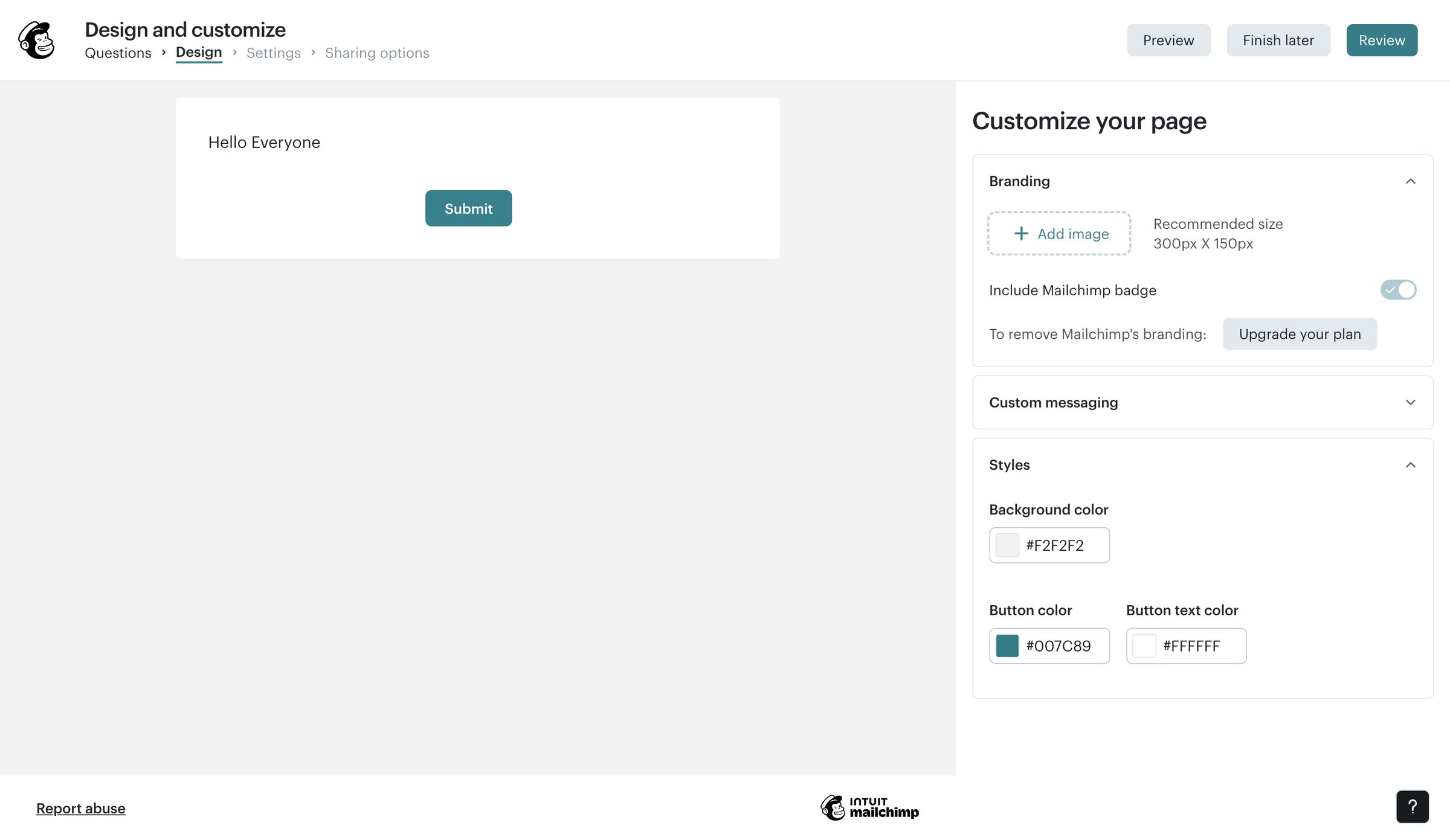 Edit Survey | Mailchimp from Mailchimp