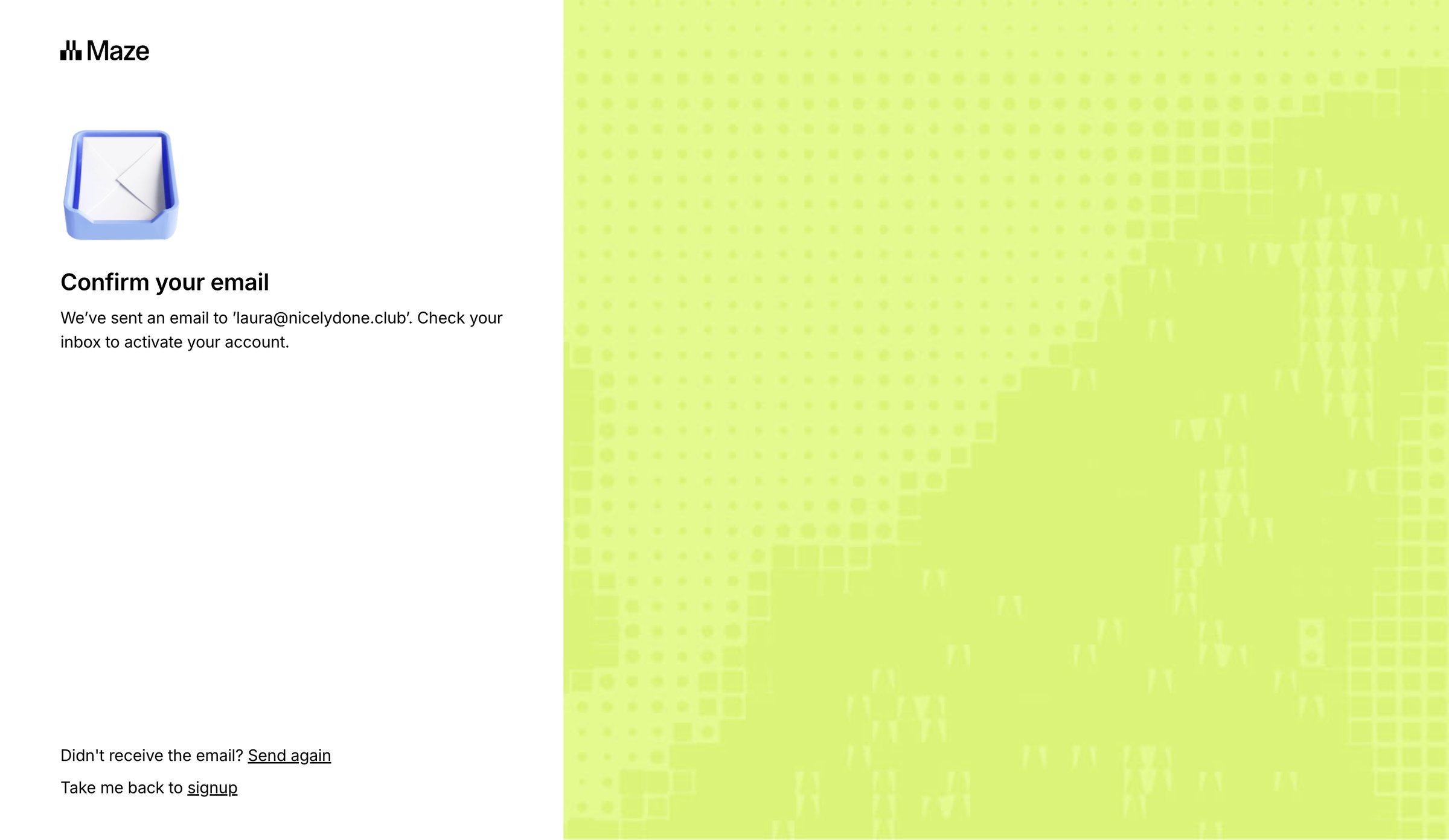 Maze screen
