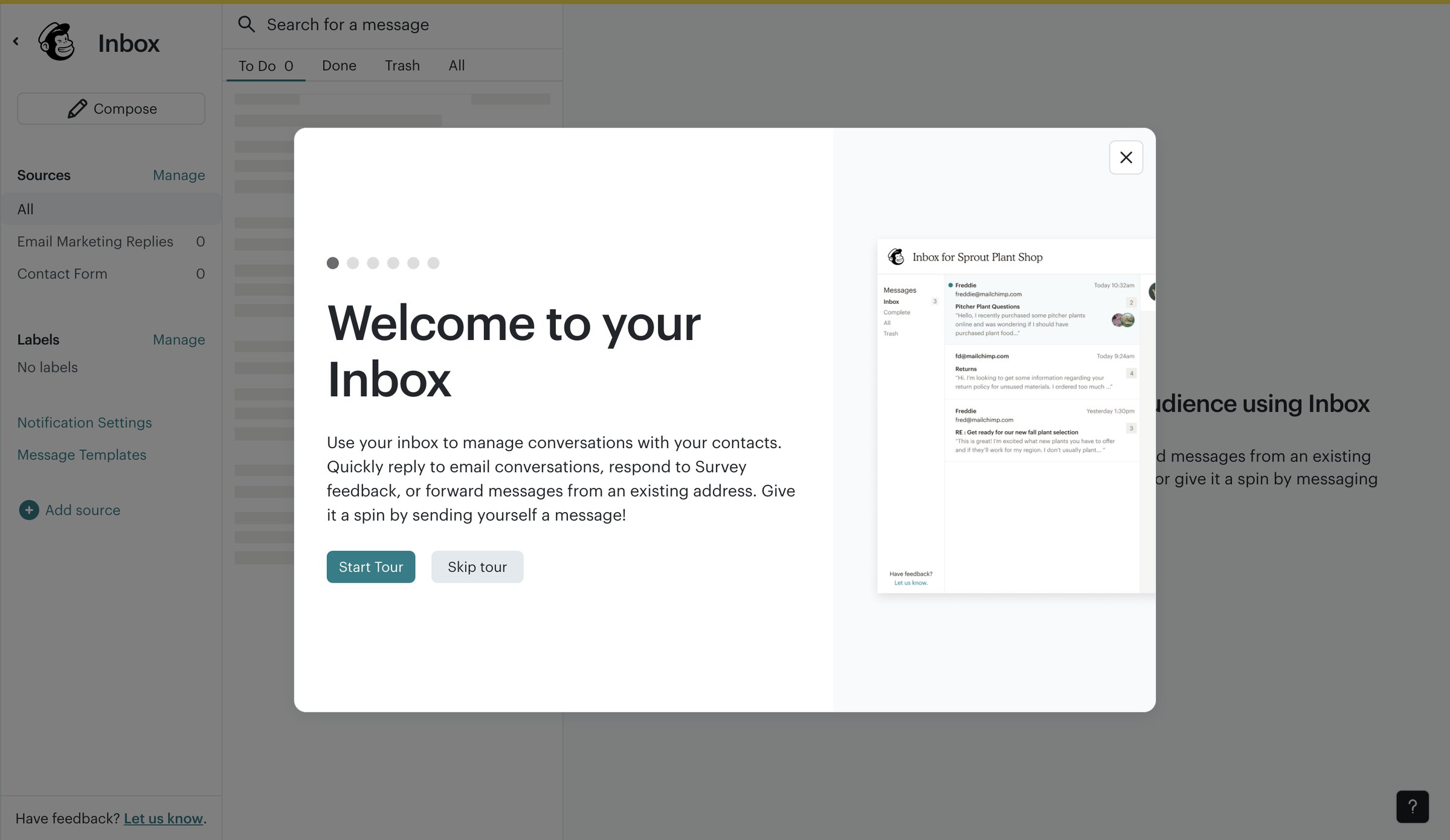 Mailchimp - Inbox | Mailchimp screen