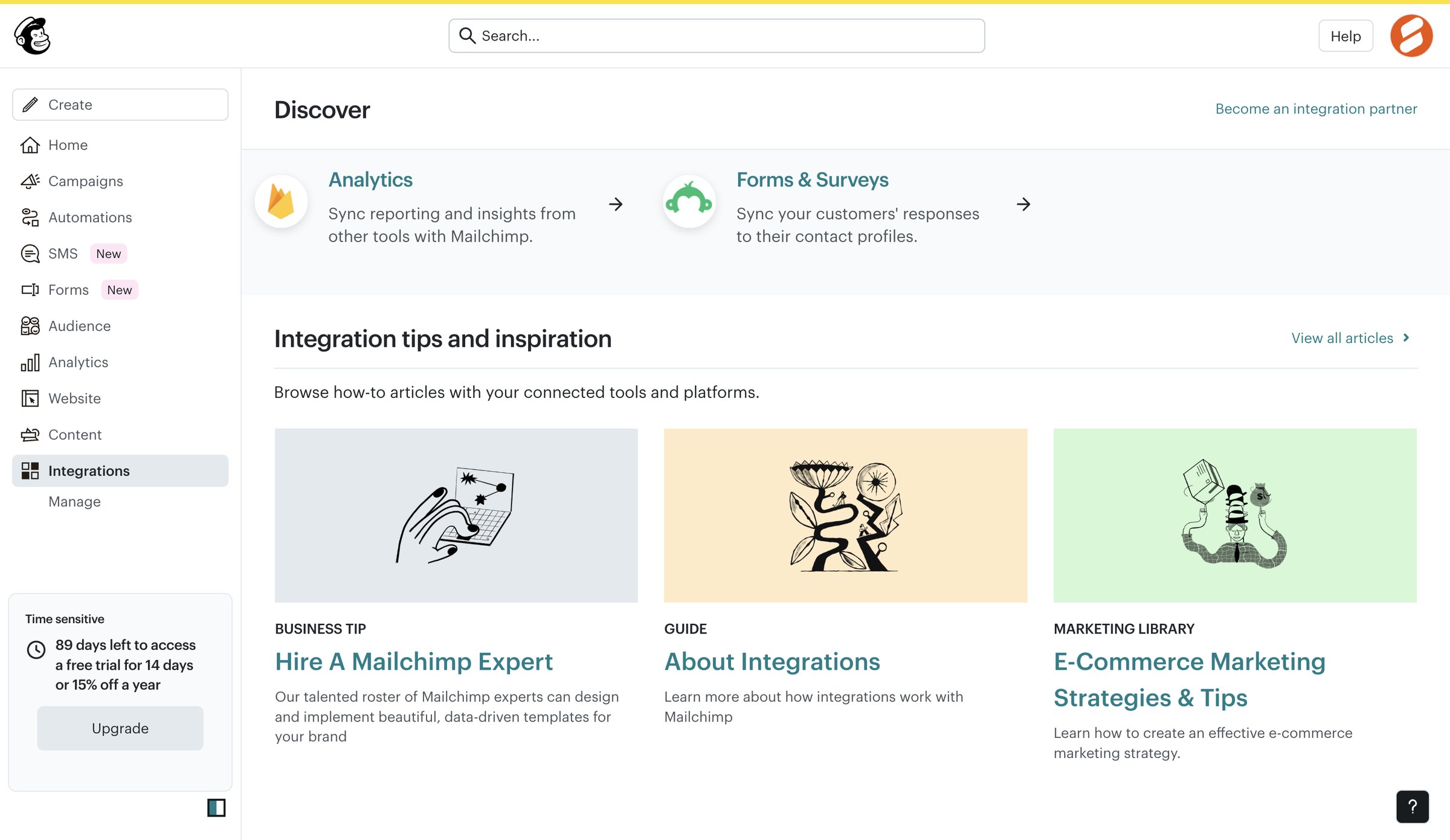 Mailchimp - Integrations | Mailchimp screen