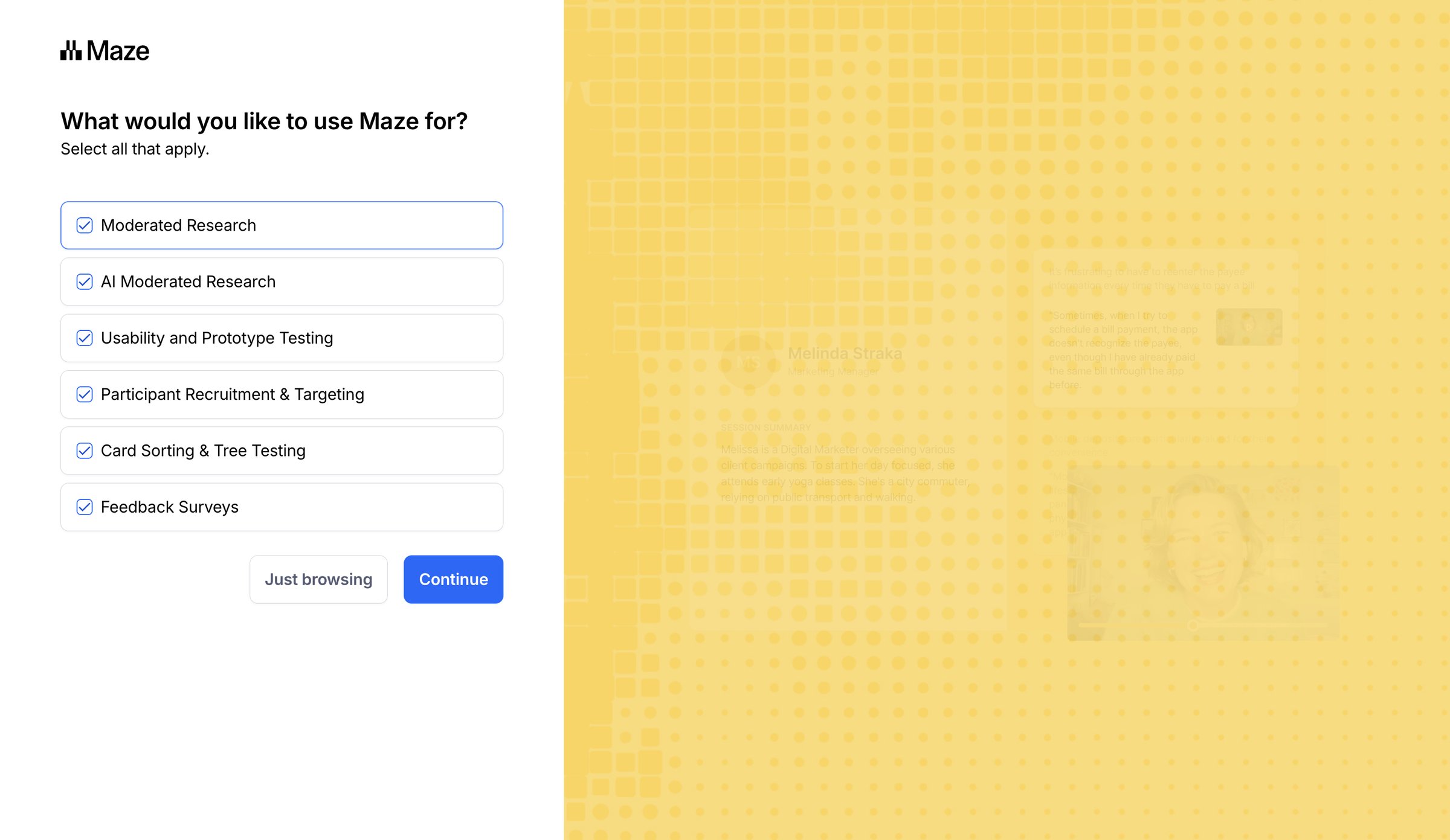 Maze screen