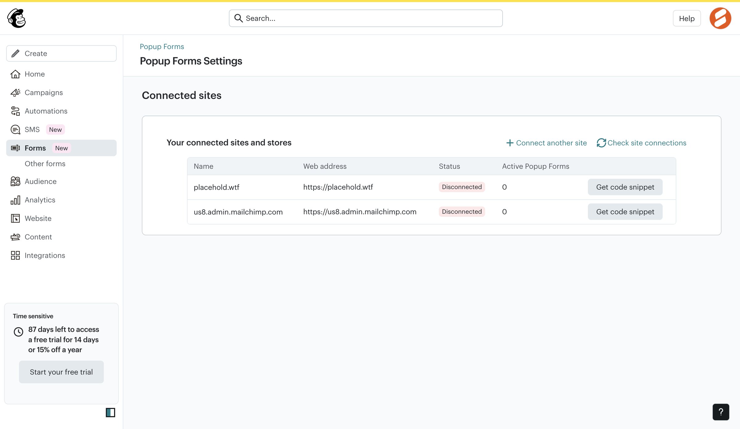 Mailchimp - Loading Page... | Mailchimp screen