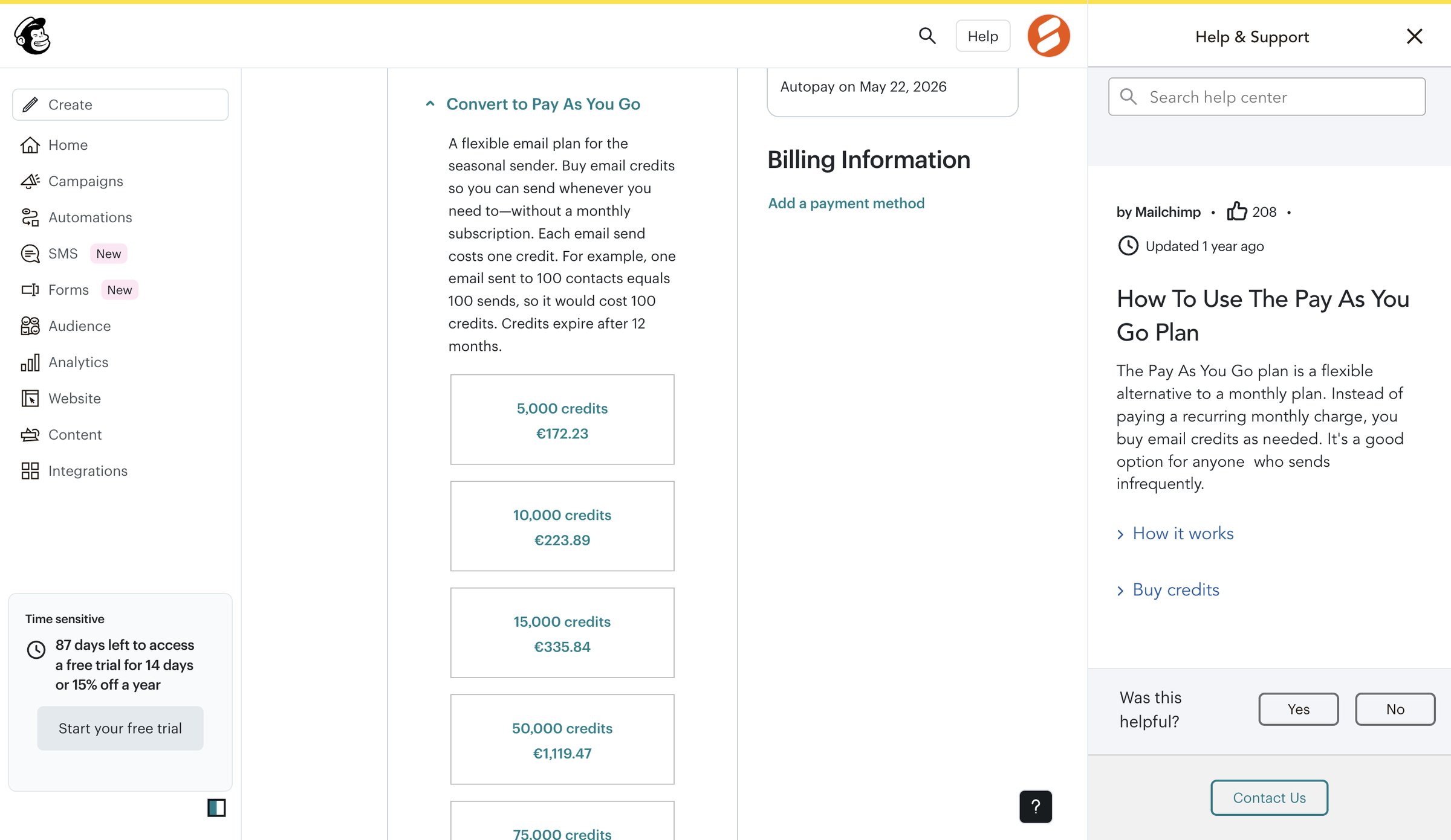 Billing Plans | Mailchimp from Mailchimp