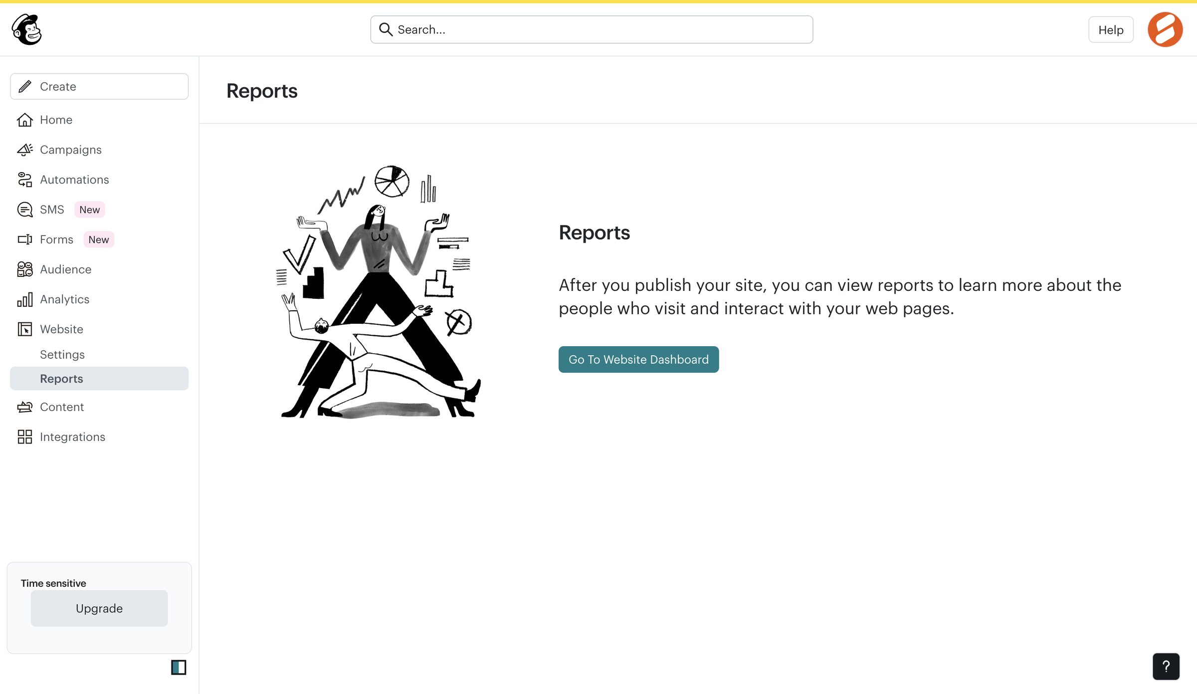 Mailchimp - Website Reports | Mailchimp screen