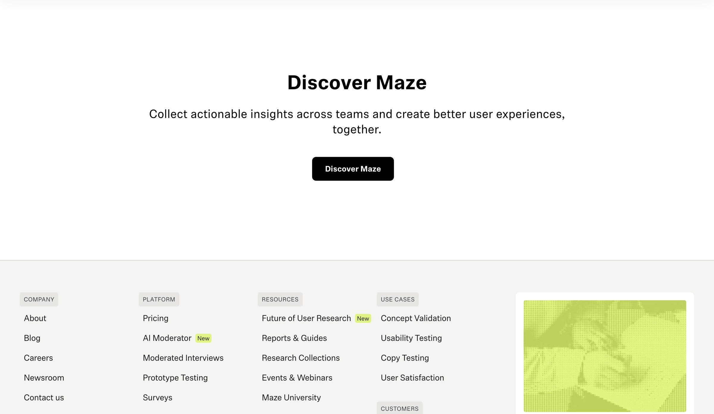 Maze - Content Hub | Maze screen