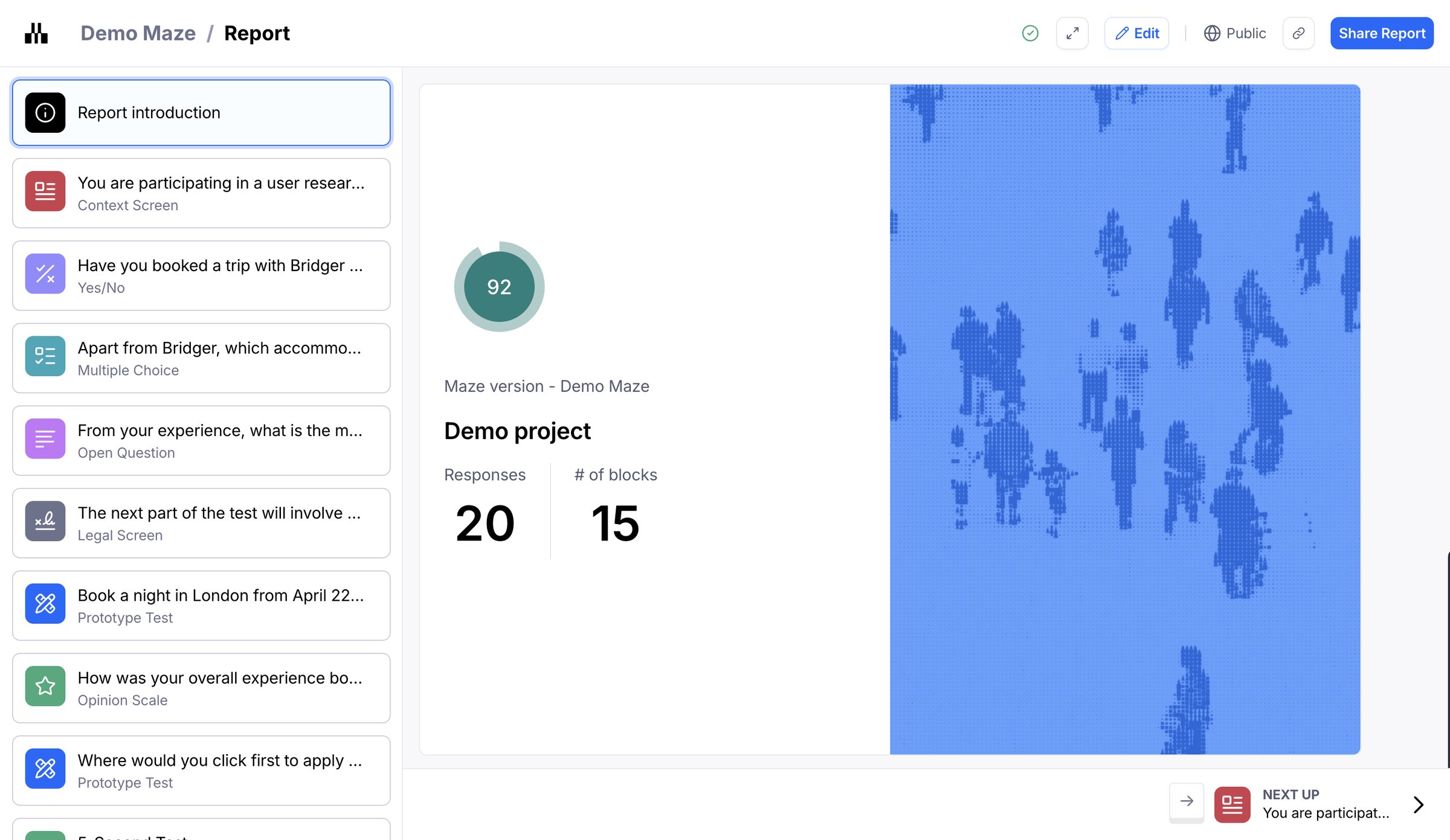 Maze - Maze - Report | Demo project Demo Maze screen