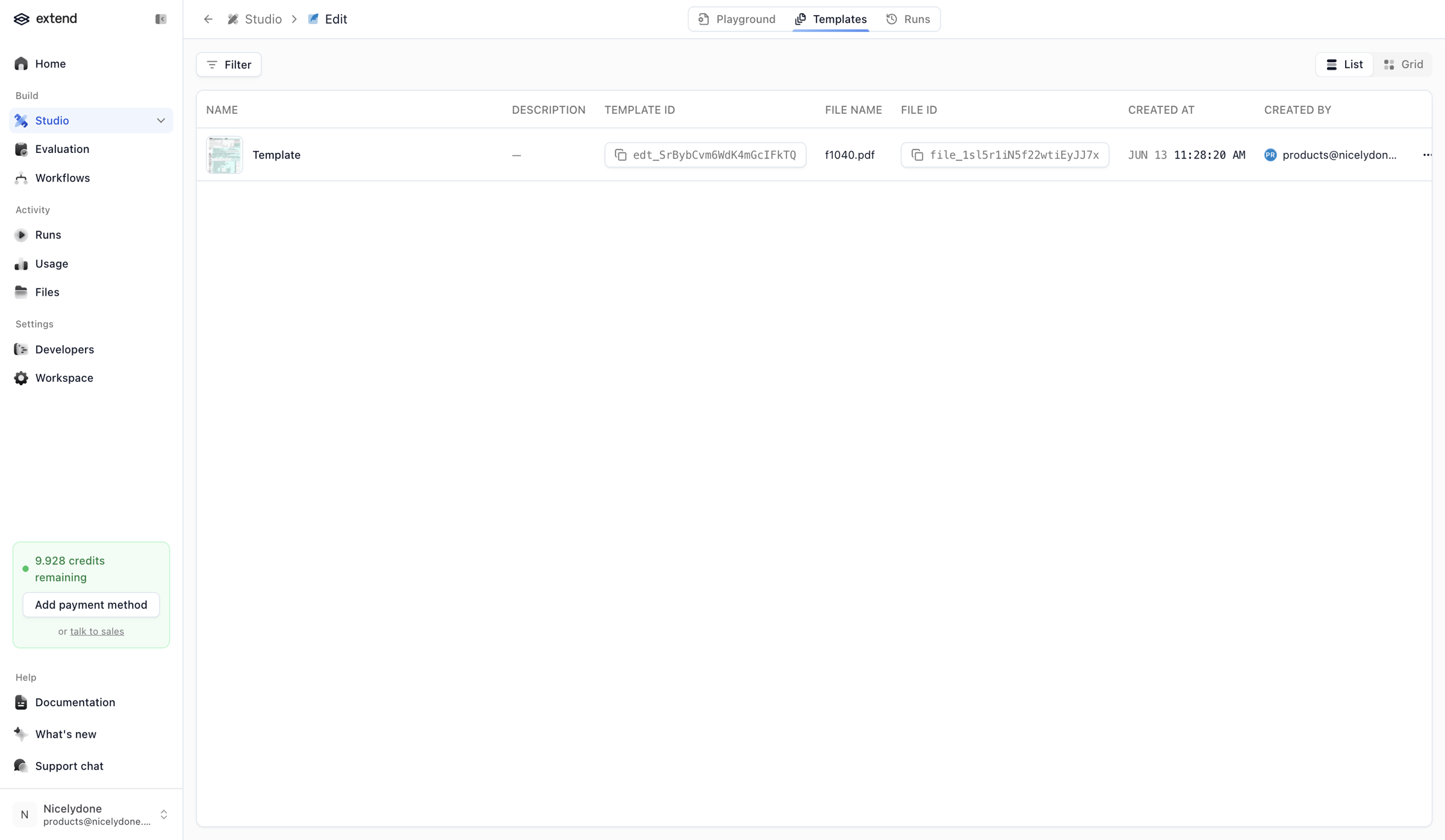 Extend - Edit Playground | extend screen