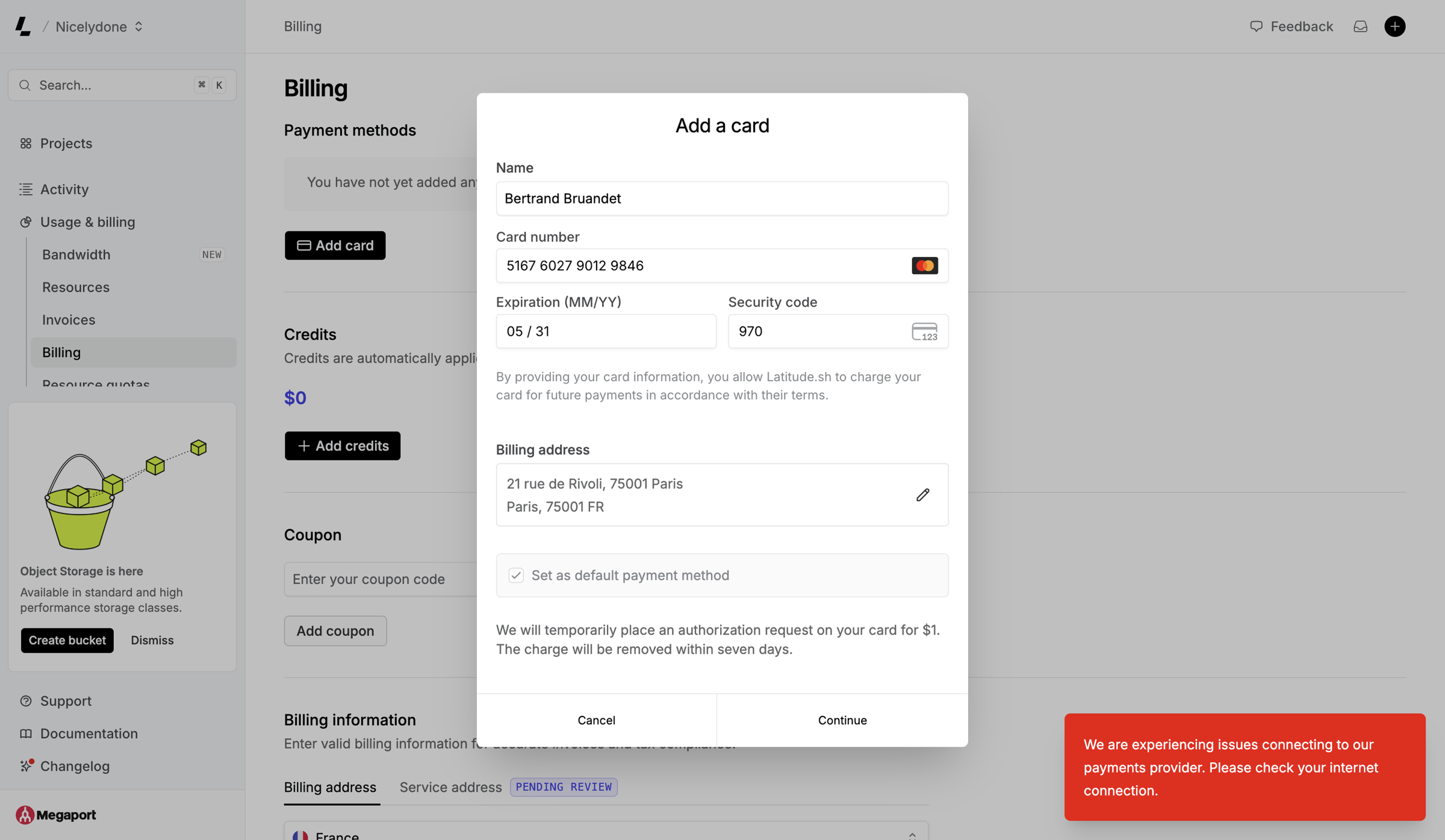 Latitude.sh - Billing – Dashboard - Latitude.sh screen