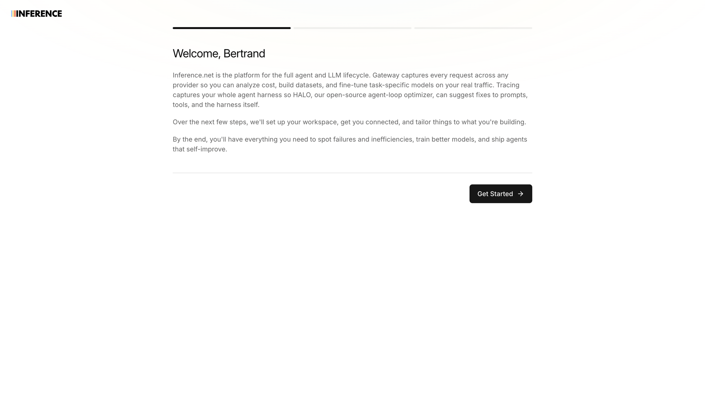 Inference - Inference.net | Full-Stack LLM Lifecycle Platform screen