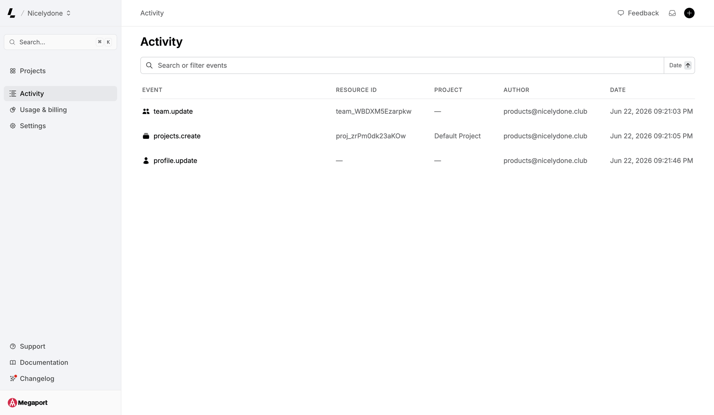 Activity – Dashboard - Latitude.sh from Latitude.sh