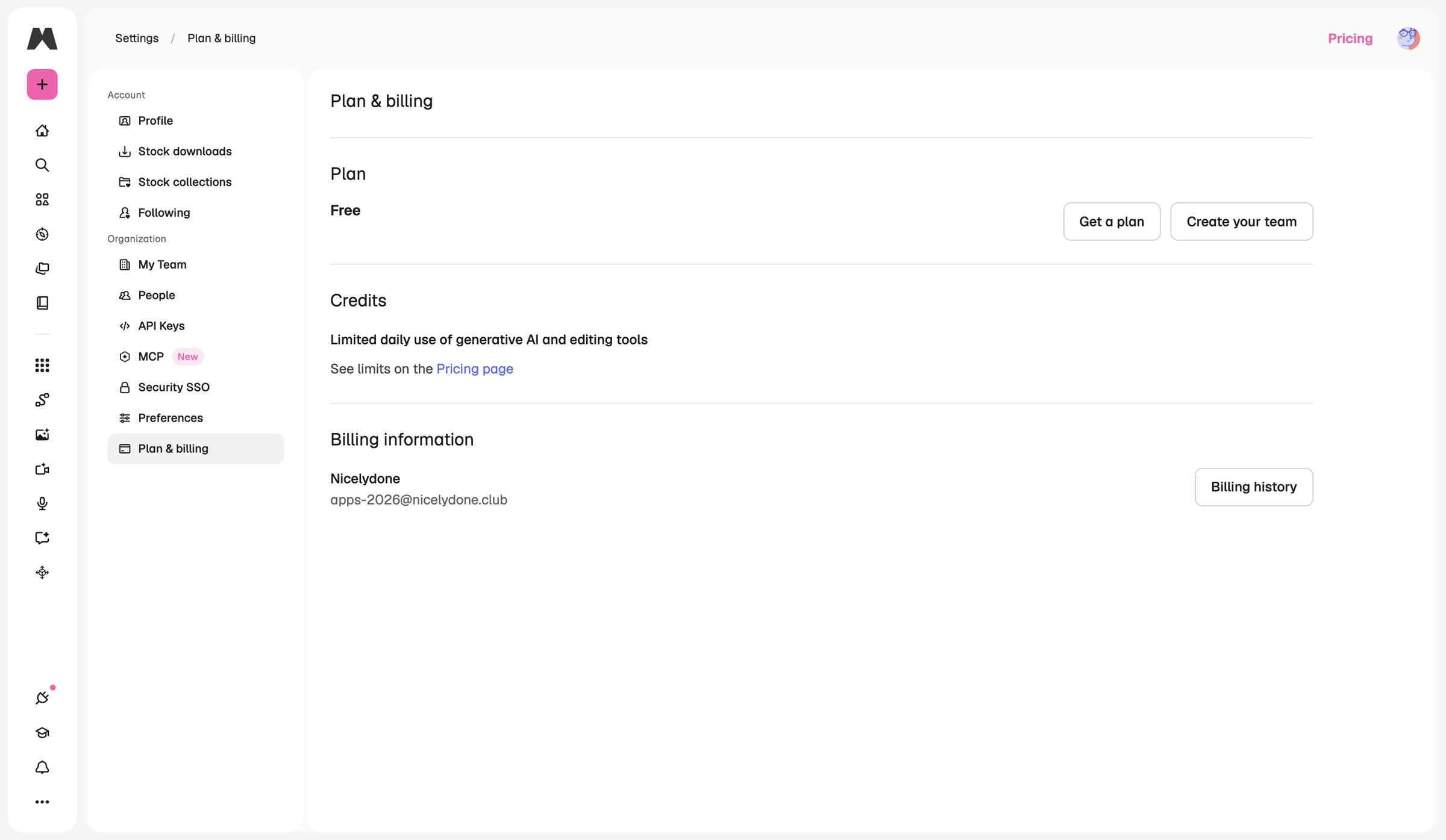 Magnific - Subscription | Magnific (formerly Freepik) screen