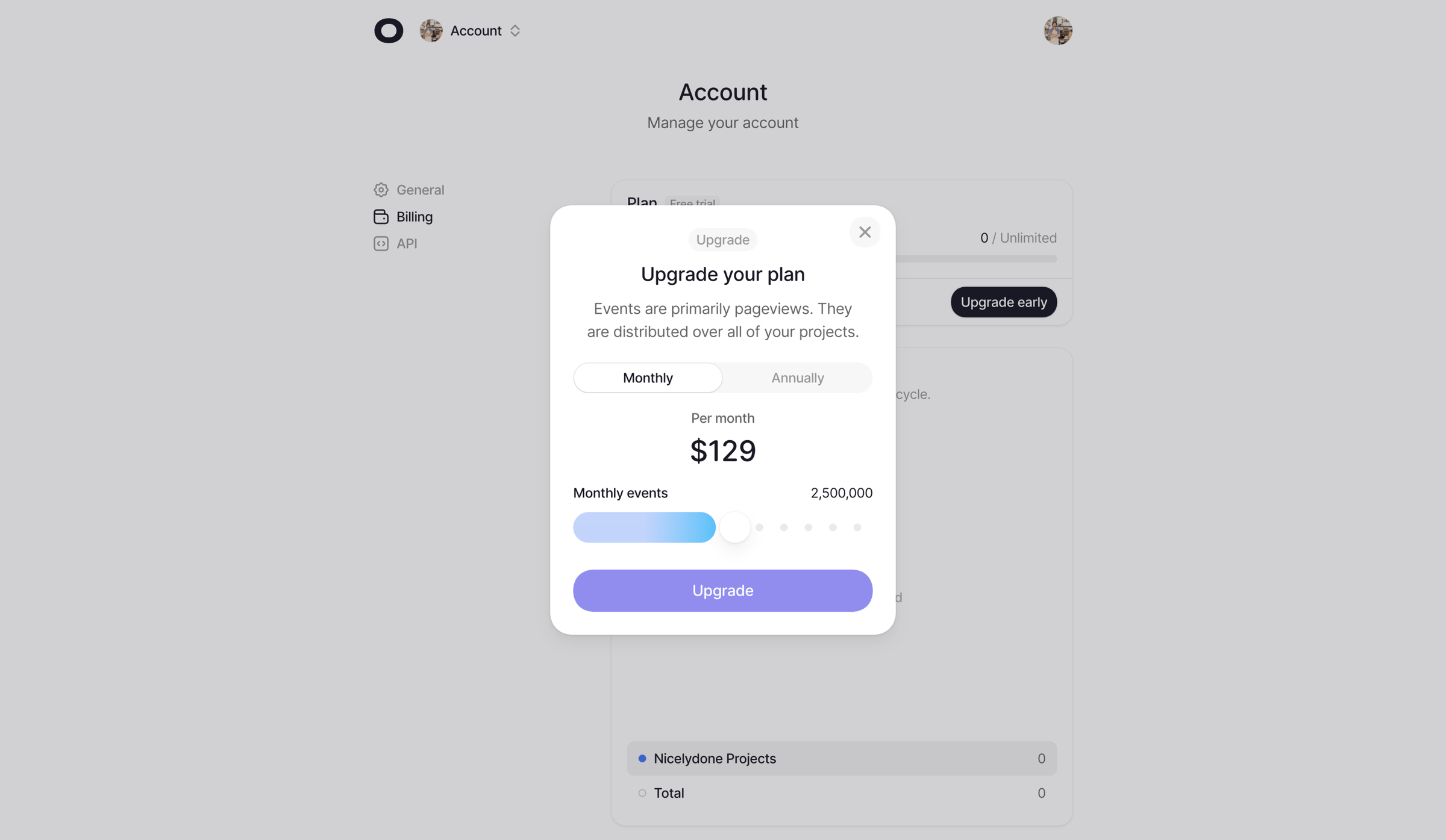 Visitors - Billing - Visitors screen