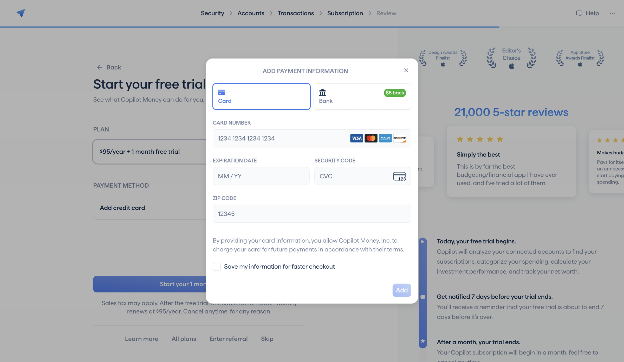 Copilot - Copilot Money | Onboarding screen
