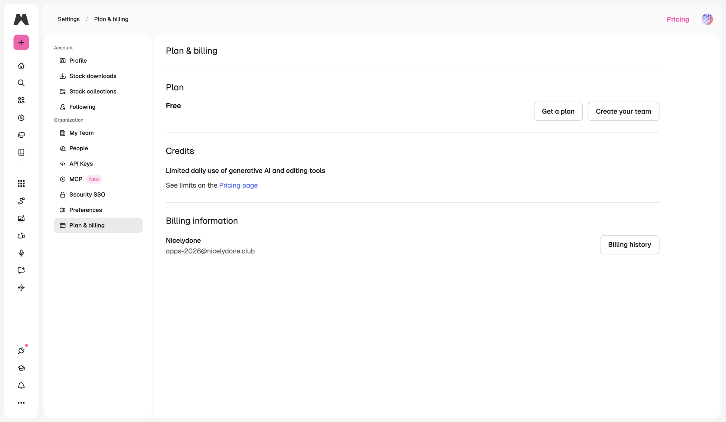 Magnific - Subscription | Magnific (formerly Freepik) screen