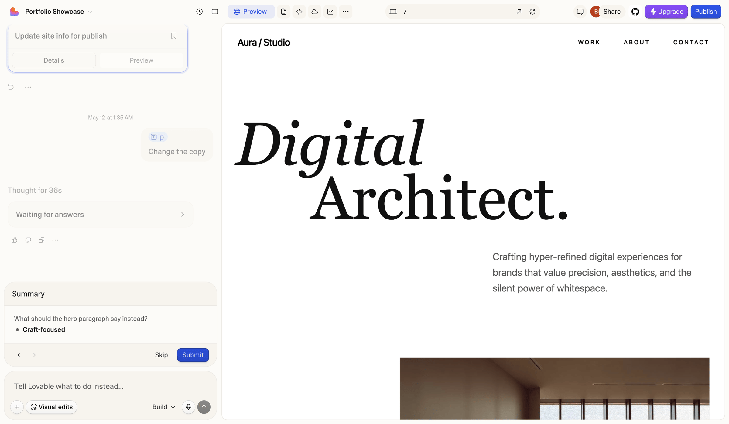 Lovable - Portfolio Showcase - Lovable screen