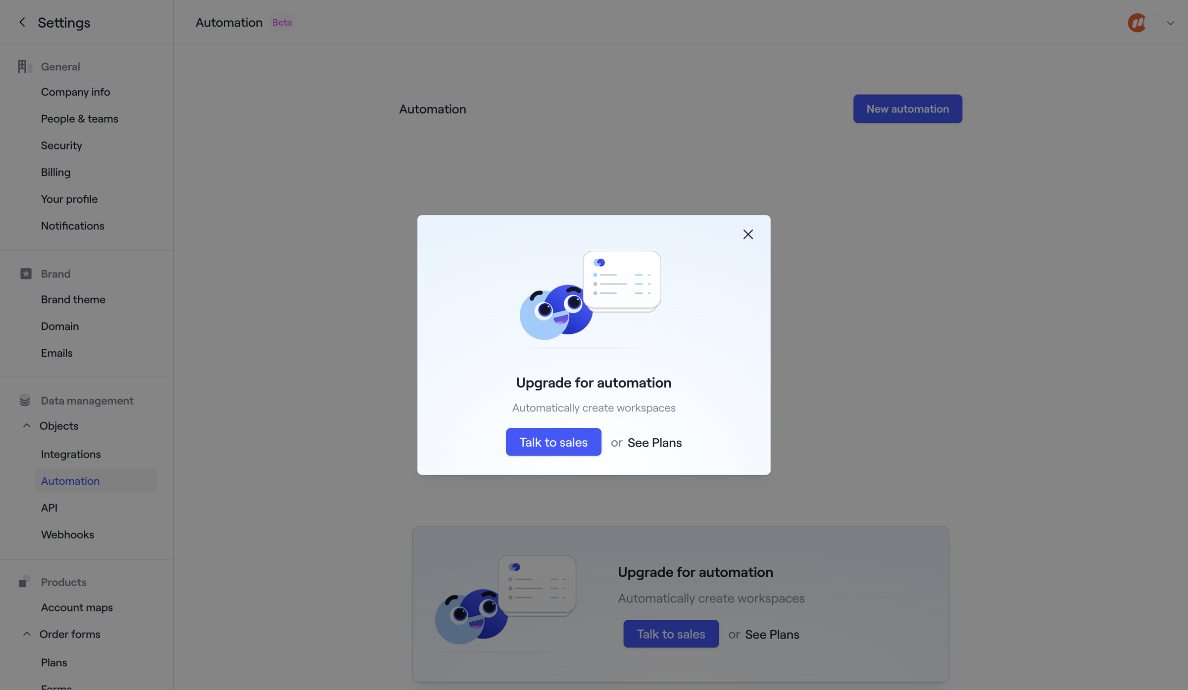 Dock - Automation Rules · Dock screen