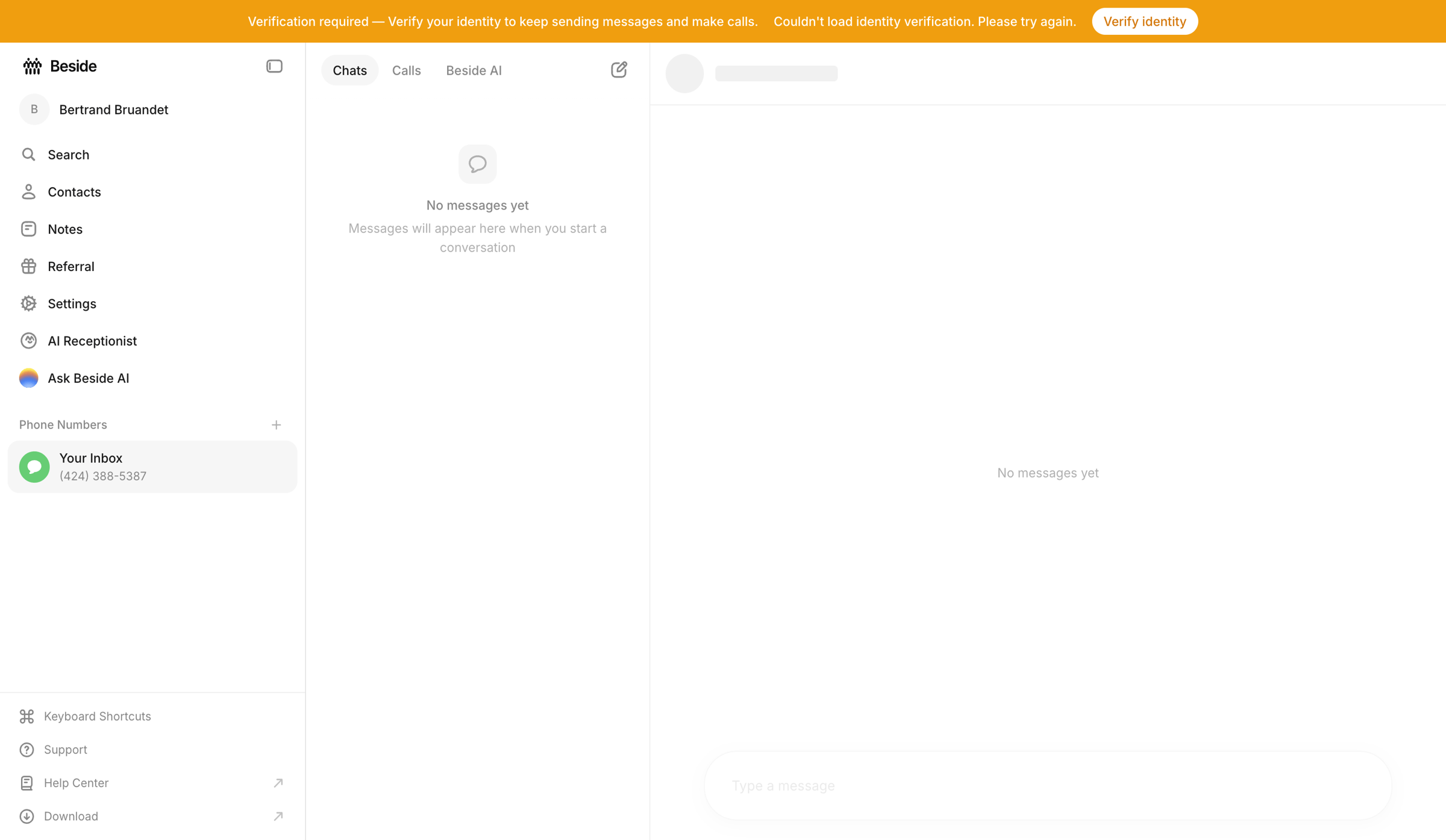 Beside - Chats - Your Inbox - Beside screen