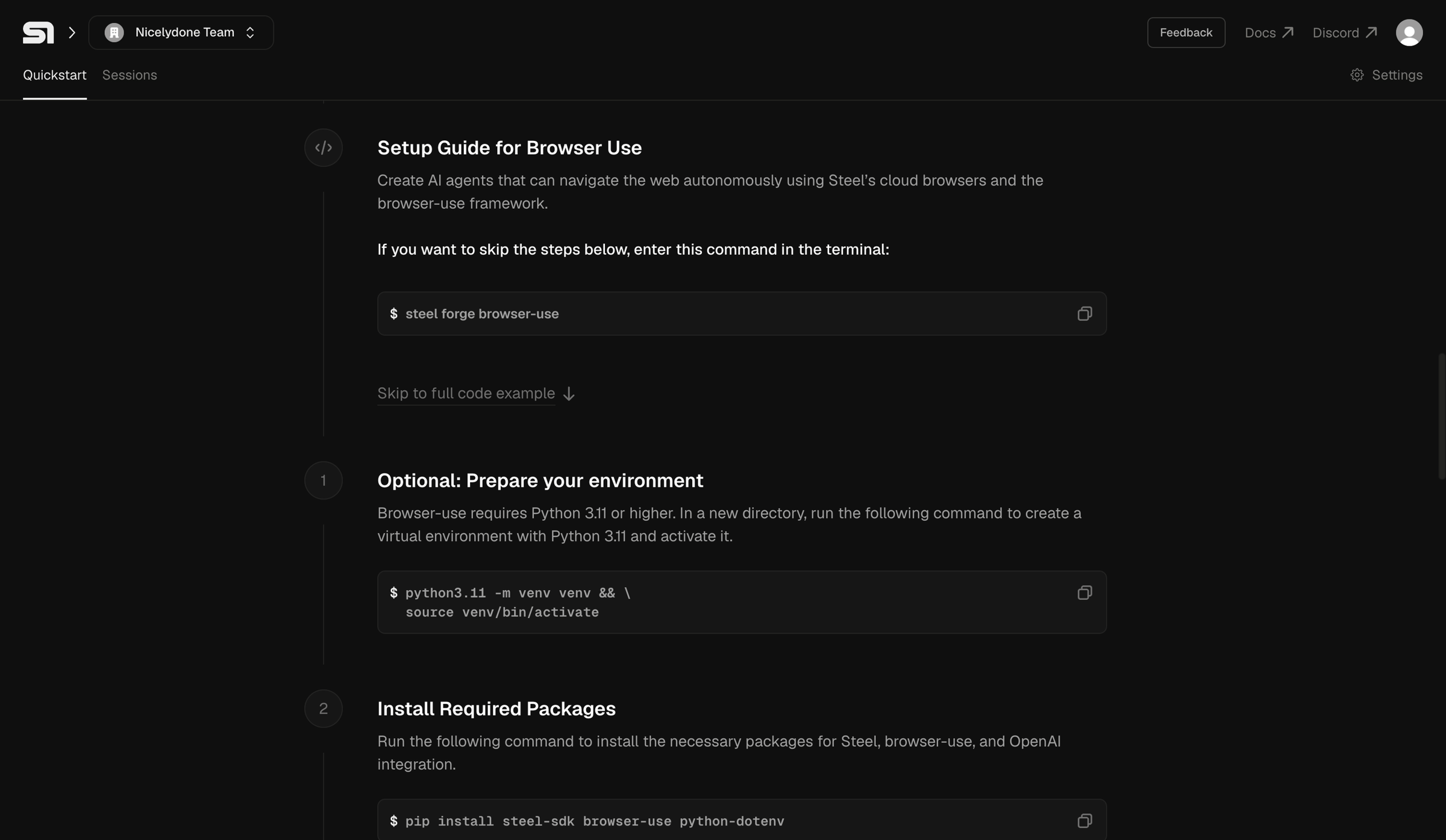 Steel - Steel | Open-source Headless Browser API screen
