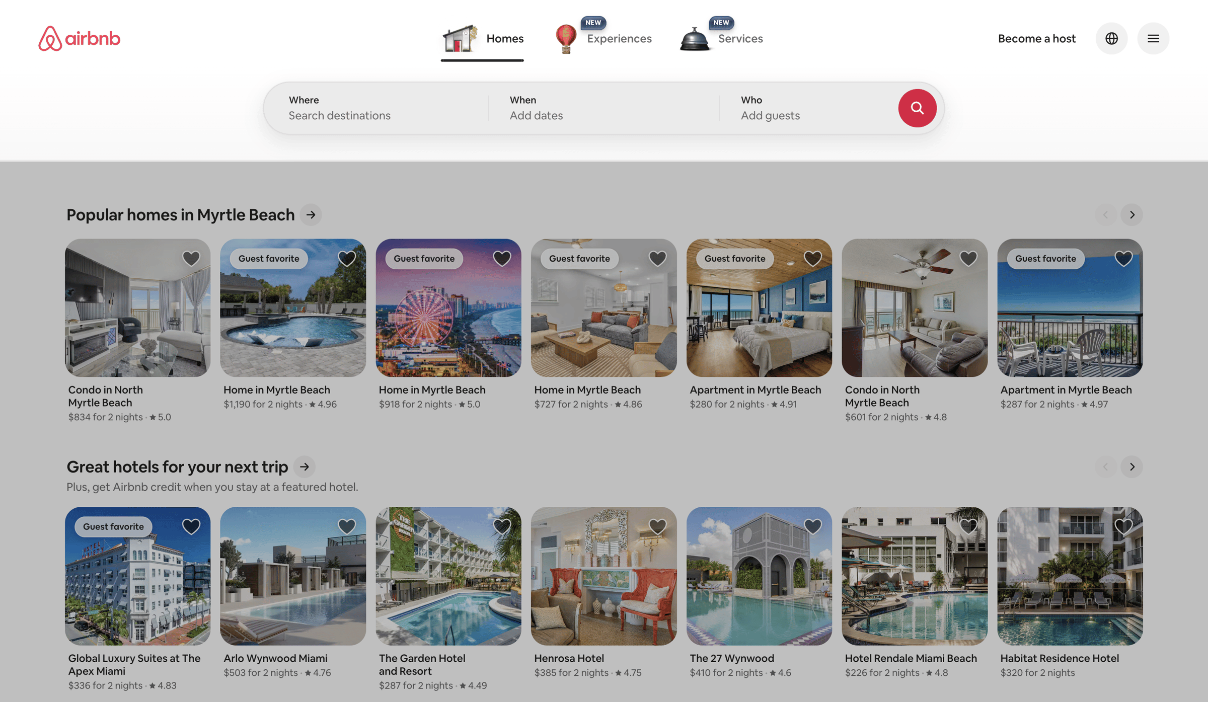 Airbnb - Airbnb | Vacation rentals, cabins, beach houses, & more screen