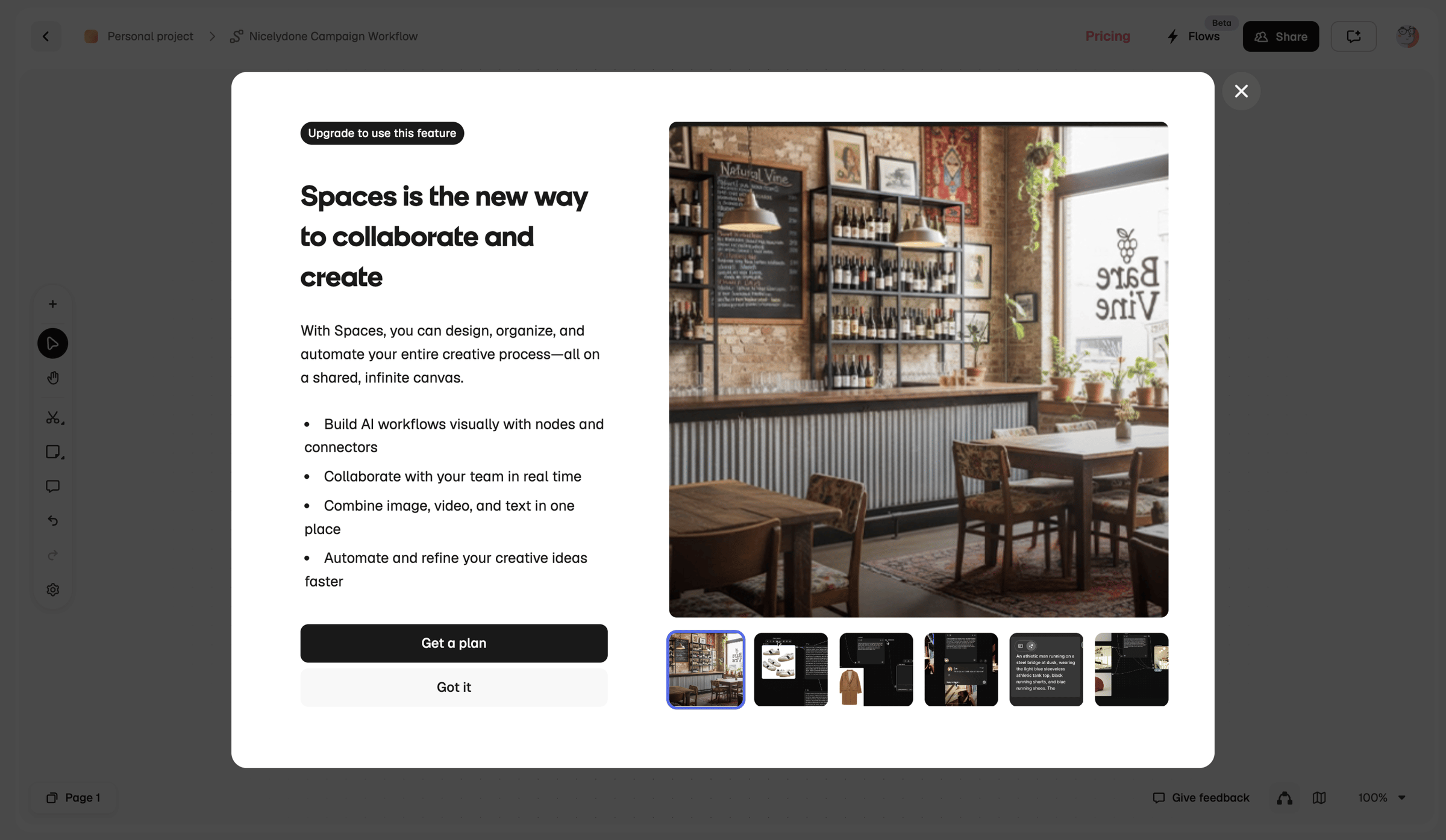 Magnific - Nicelydone Campaign Workflow - Spaces | Magnific AI screen