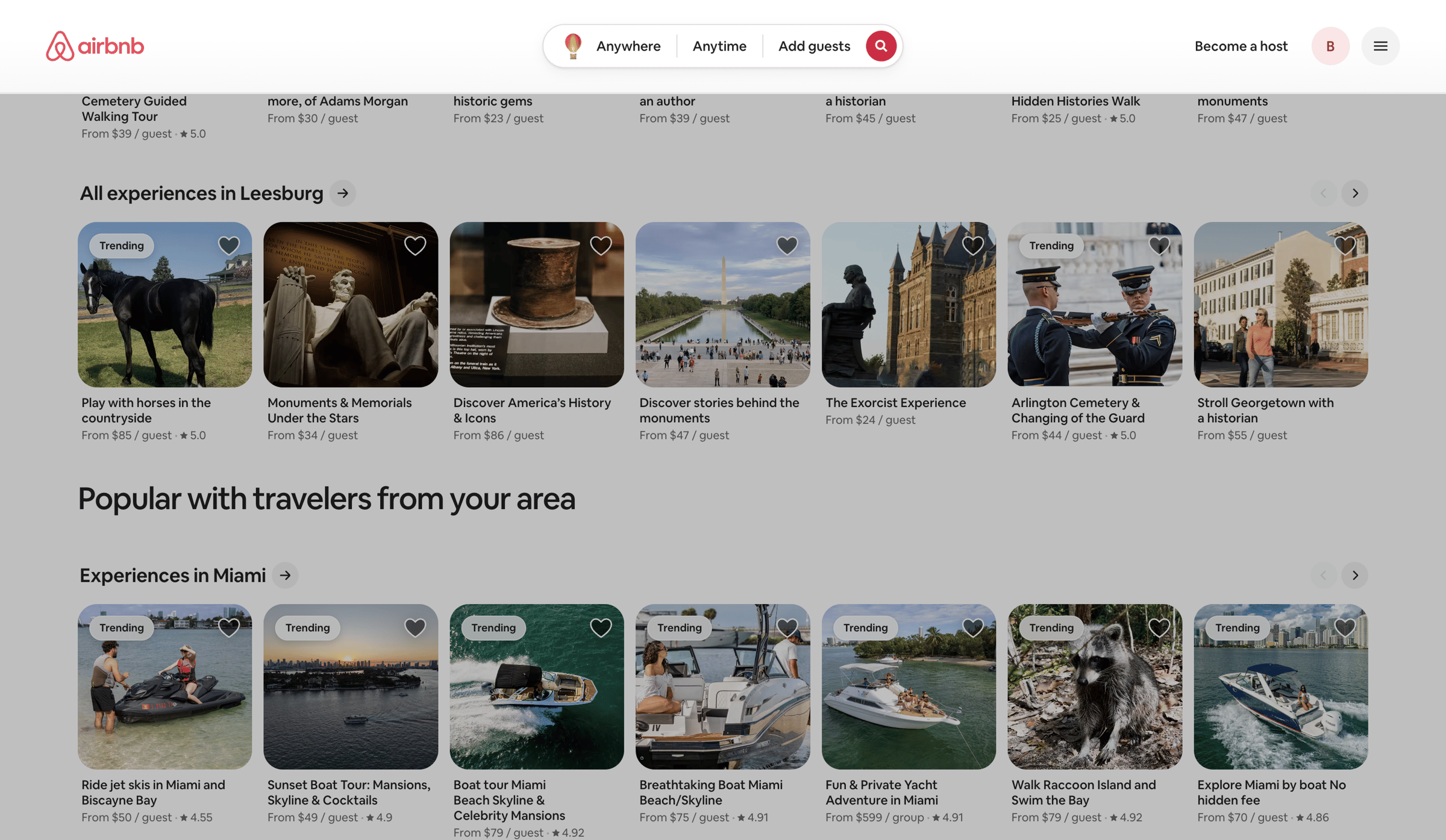Airbnb - Airbnb Experiences - Find Things to Do Hosted by Locals screen