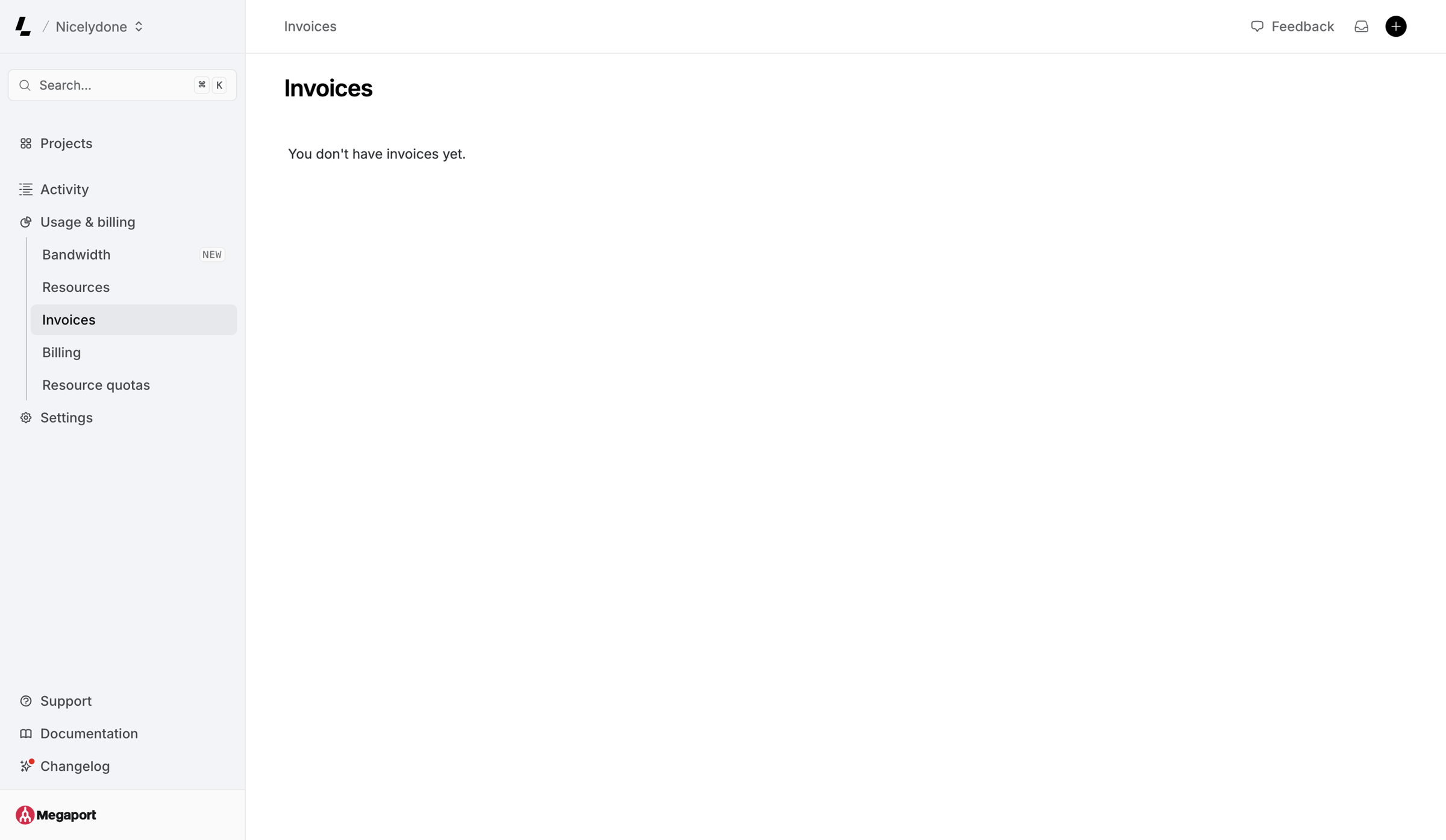 Latitude.sh - Invoices – Dashboard - Latitude.sh screen