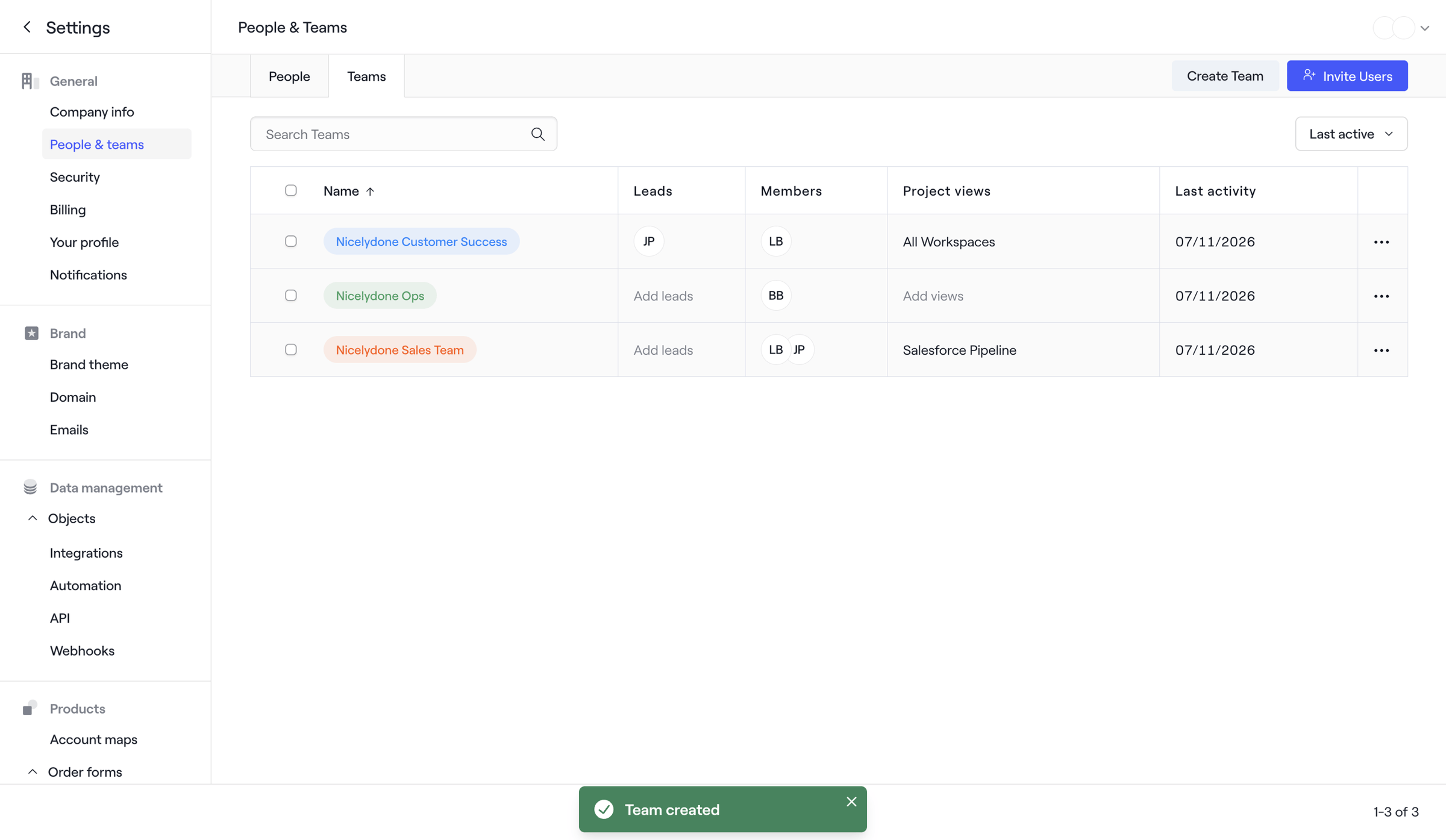 Dock - Teams · Dock screen