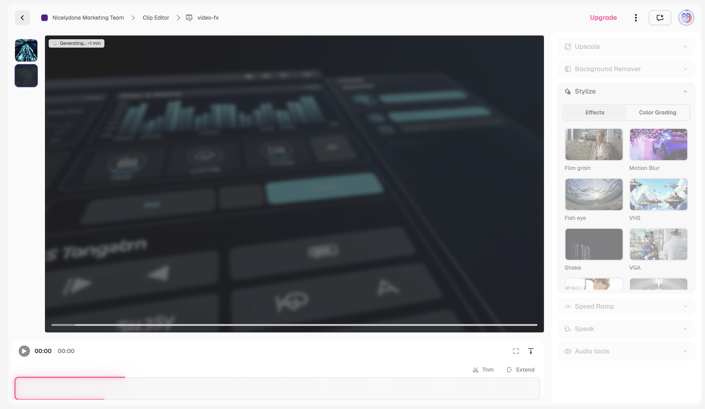 Magnific - Clip Editor I Magnific AI screen
