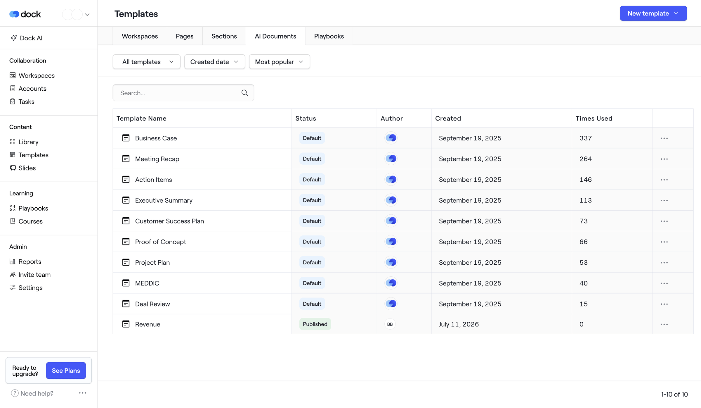 AI Documents · Dock from Dock