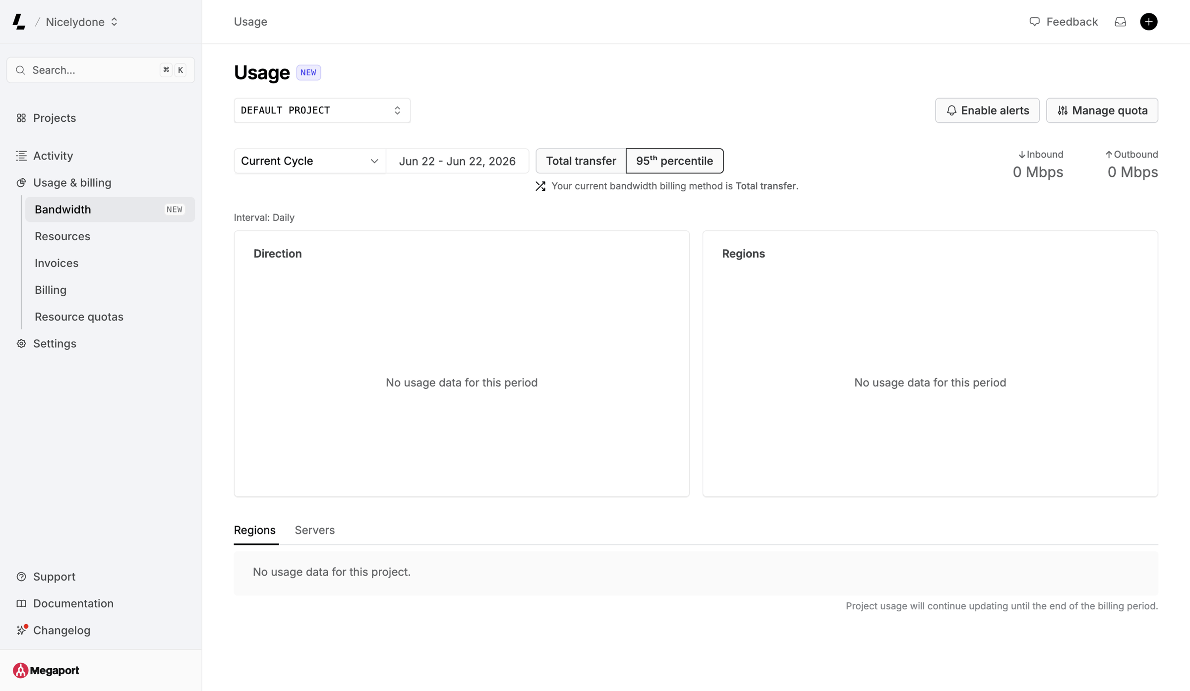 Latitude.sh - Usage – Dashboard - Latitude.sh screen
