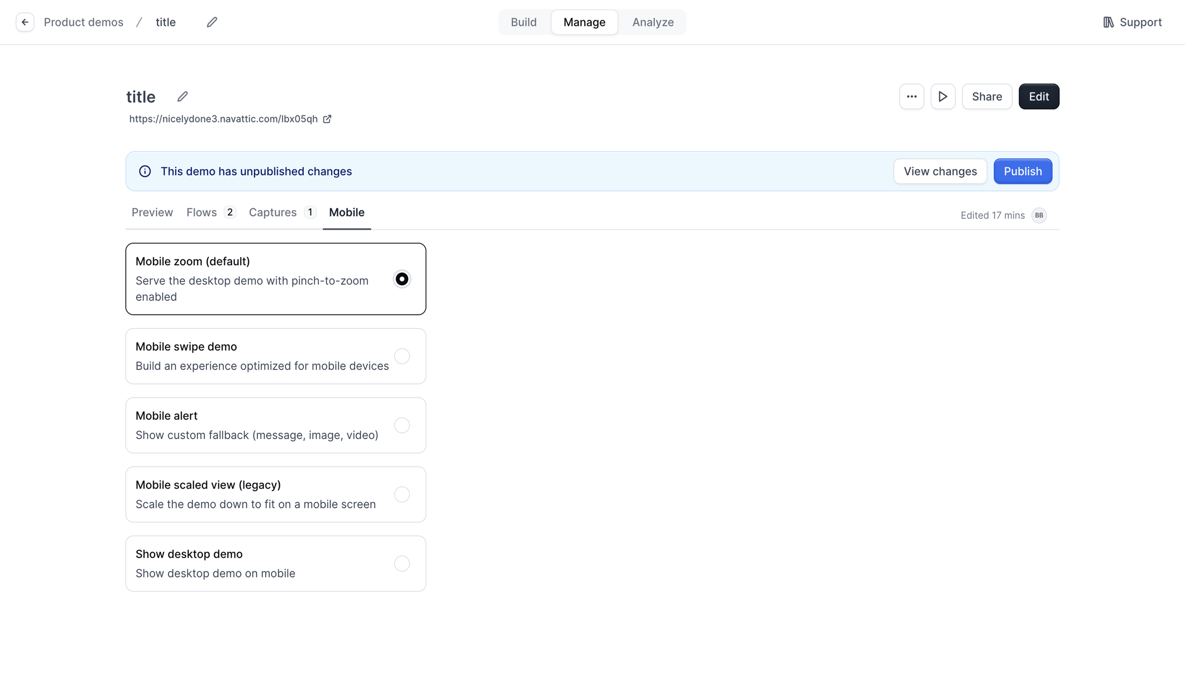 Navattic - Builder - Untitled Flow screen