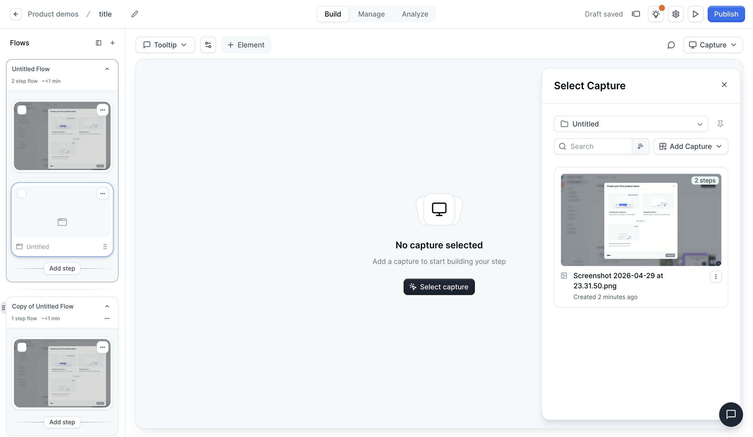 Navattic - Builder - Untitled Flow screen