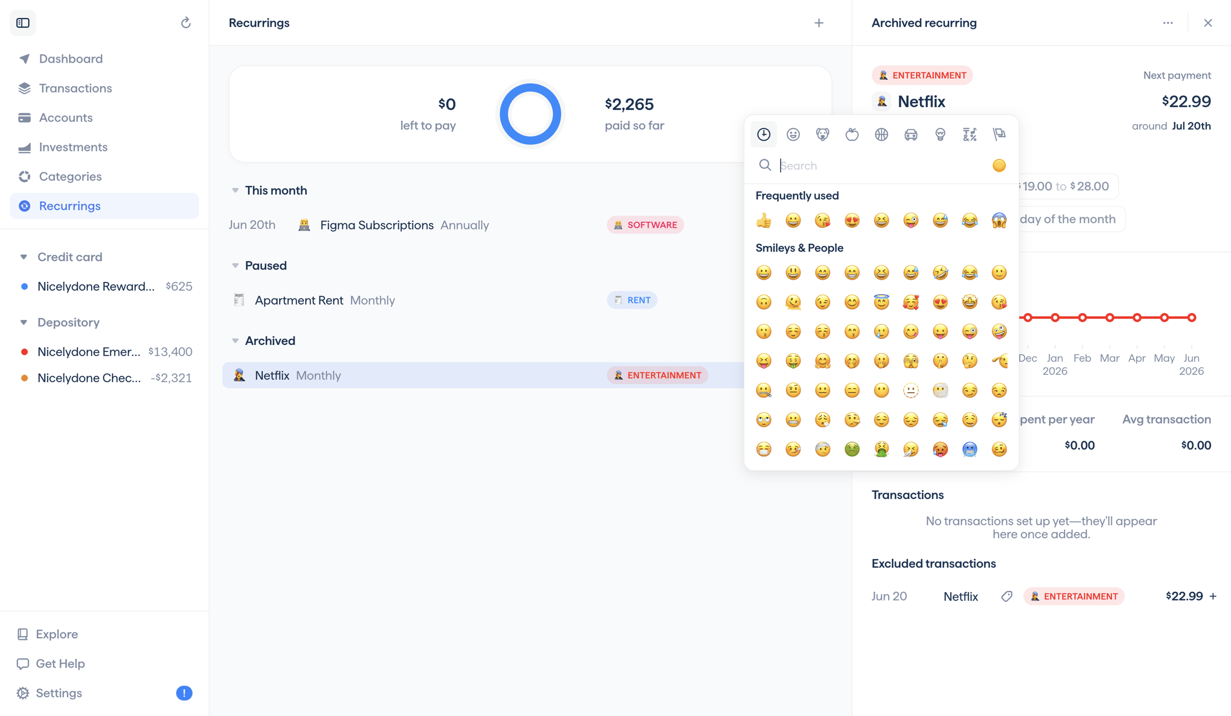 Copilot - Copilot Money | Recurrings screen