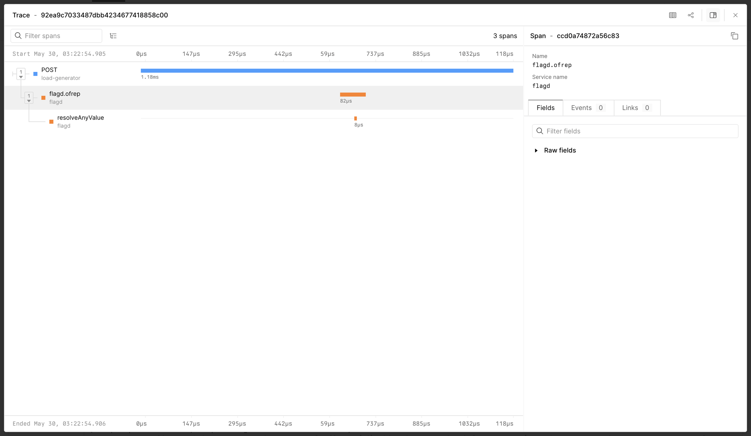Axiom - otel-demo-traces - Stream - Axiom screen