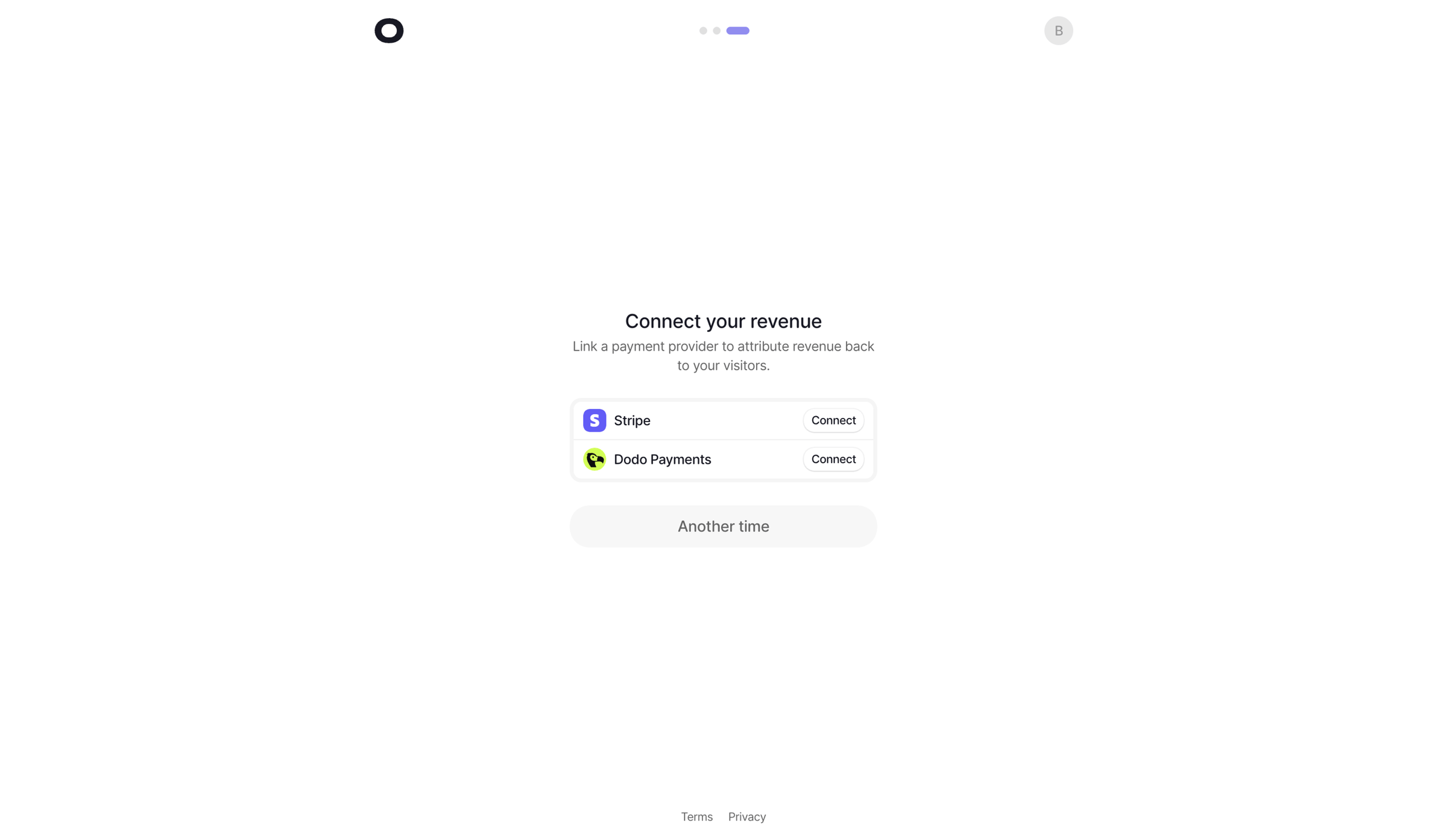 Visitors - visitors.now/onboarding/project screen