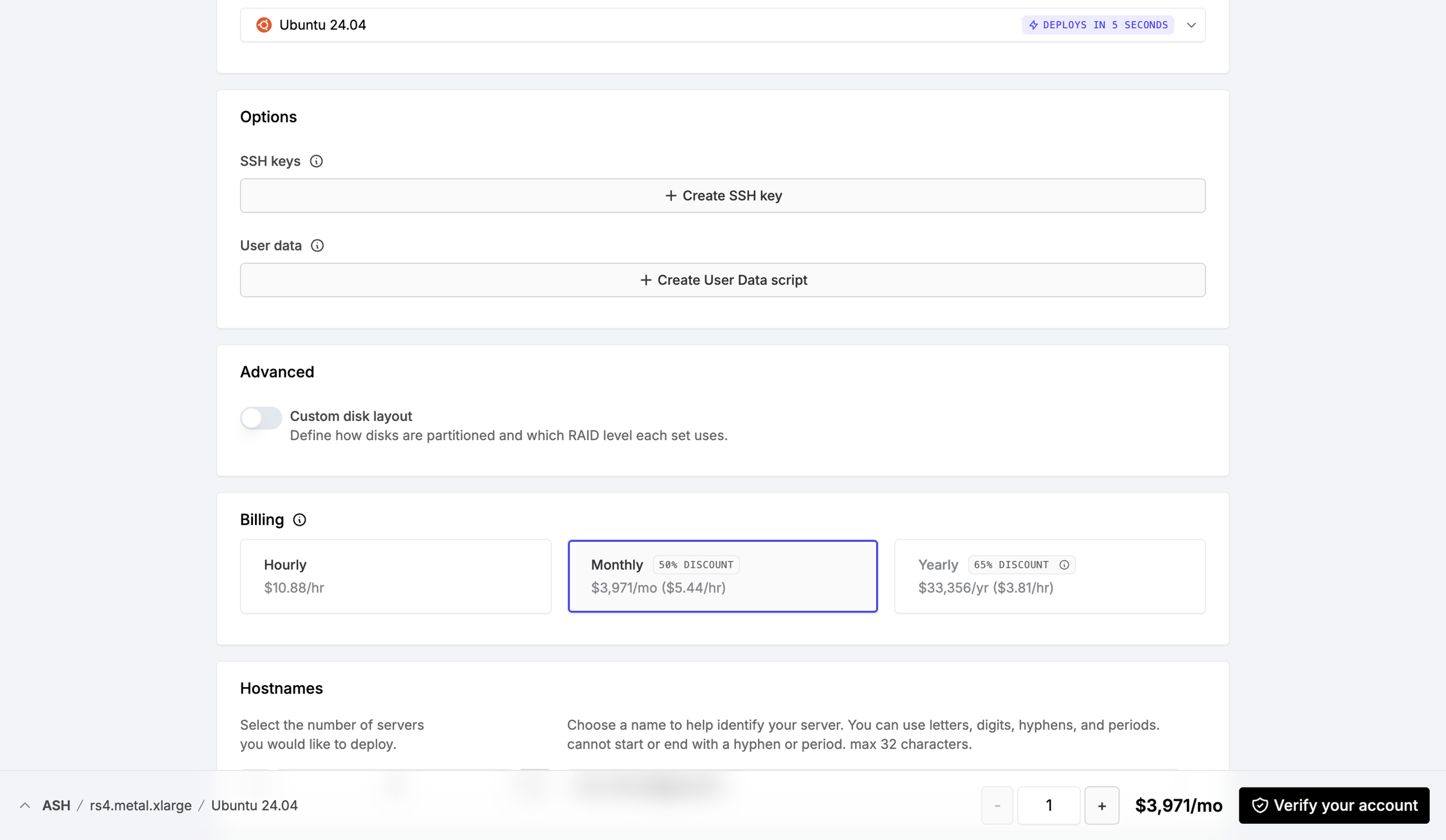 Latitude.sh - Create servers – Dashboard - Latitude.sh screen