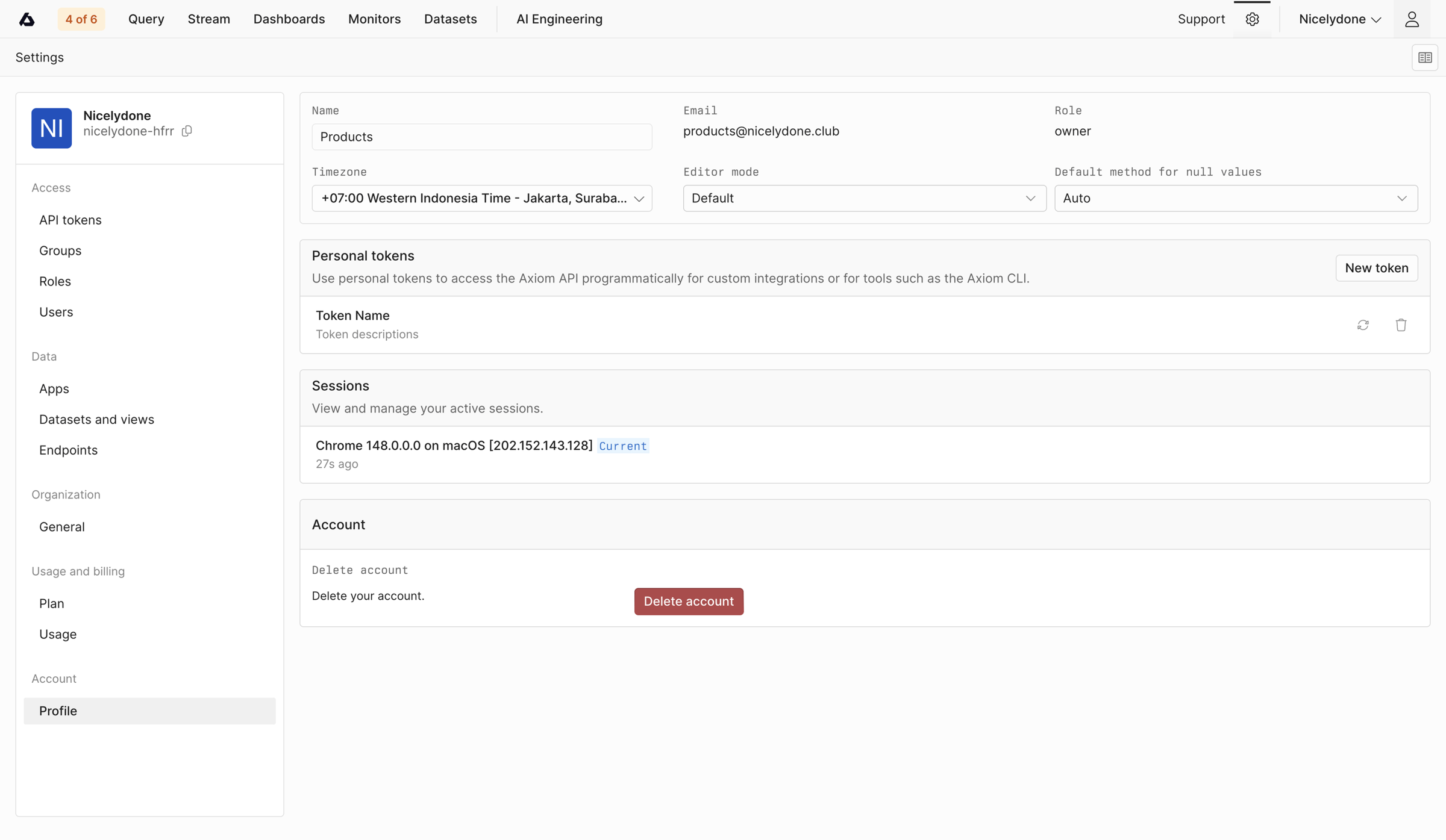 Profile - Settings - Axiom from Axiom