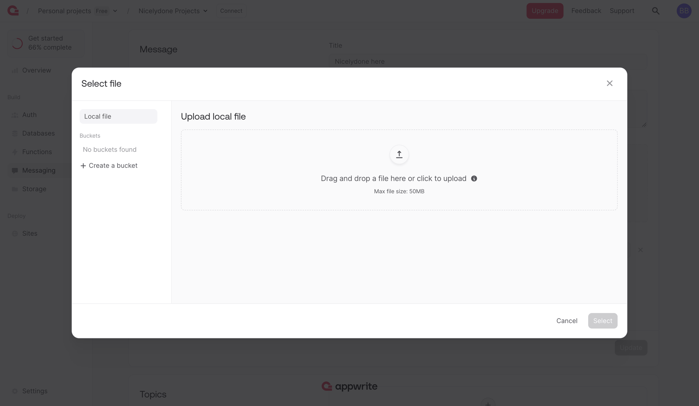 Appwrite - Message - Appwrite screen