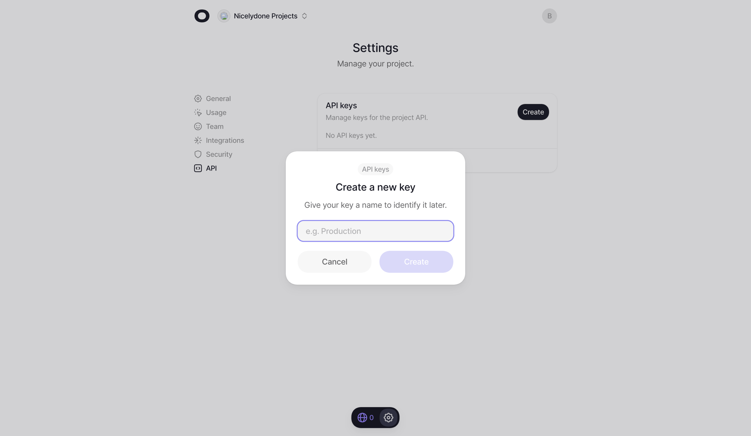 Visitors - API keys - nicelydone.com - Visitors screen