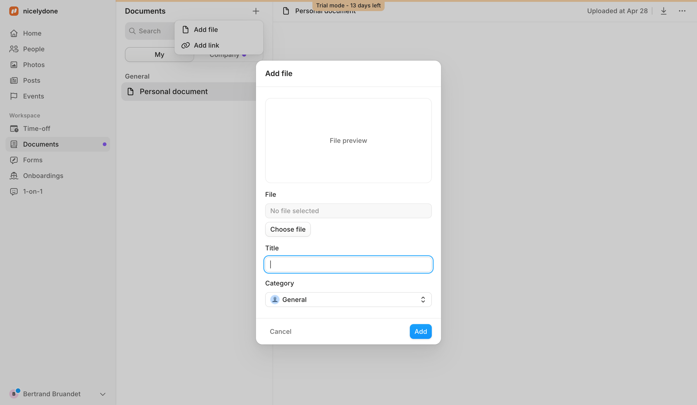 Aboard - Documents | Aboard screen