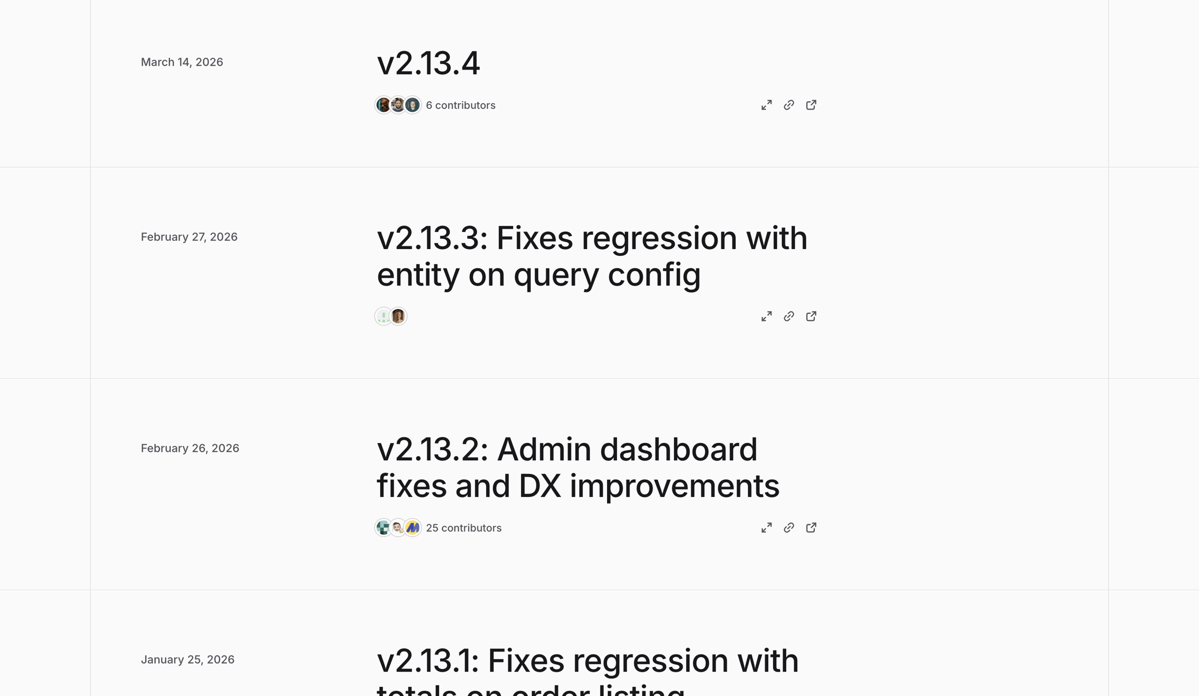 Bloom - Medusa - Changelog screen