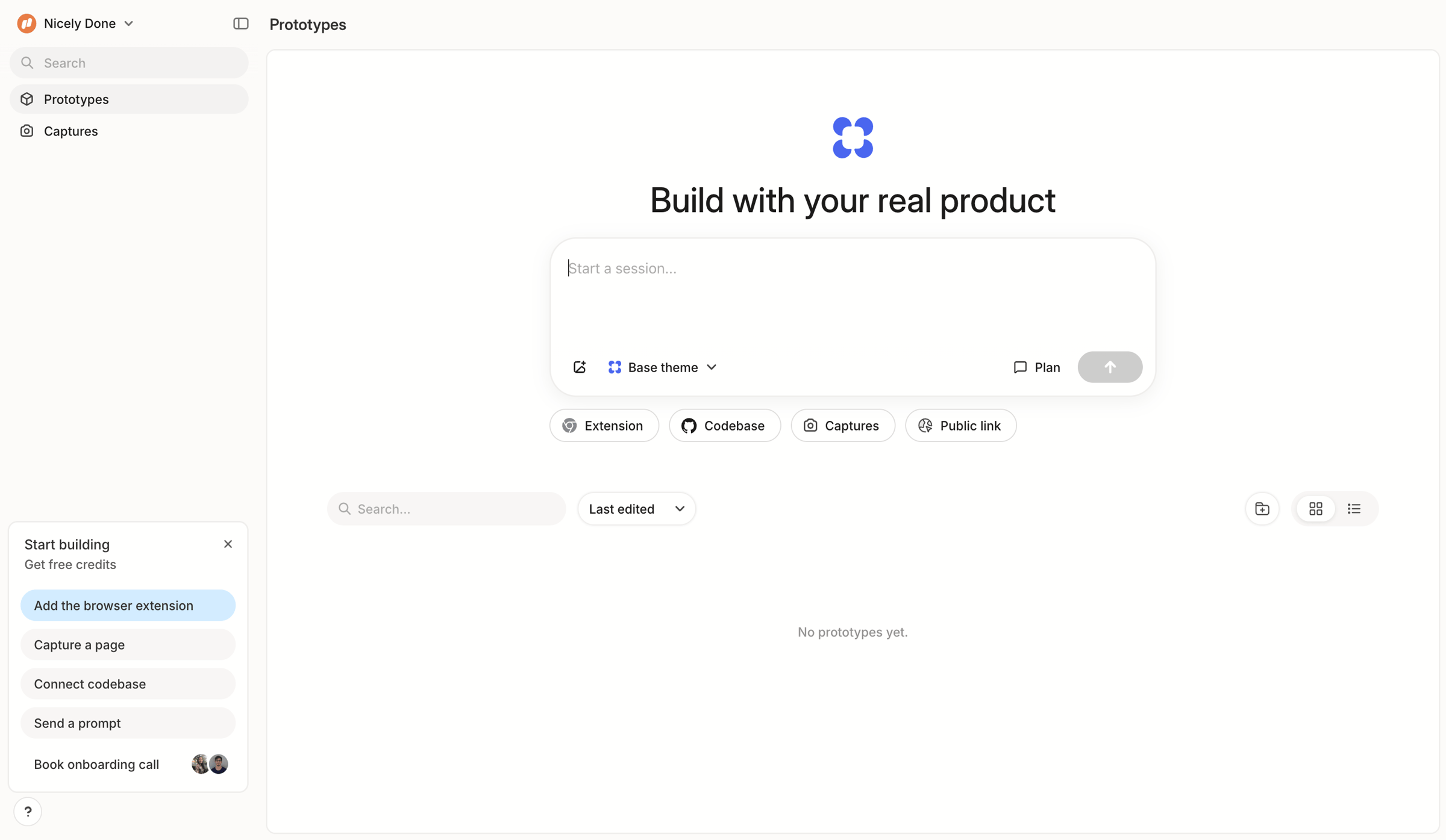 Alloy - Prototypes screen