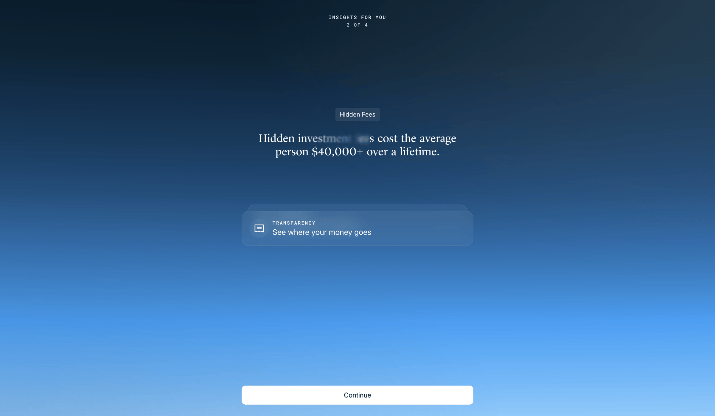 Origin Financial screen